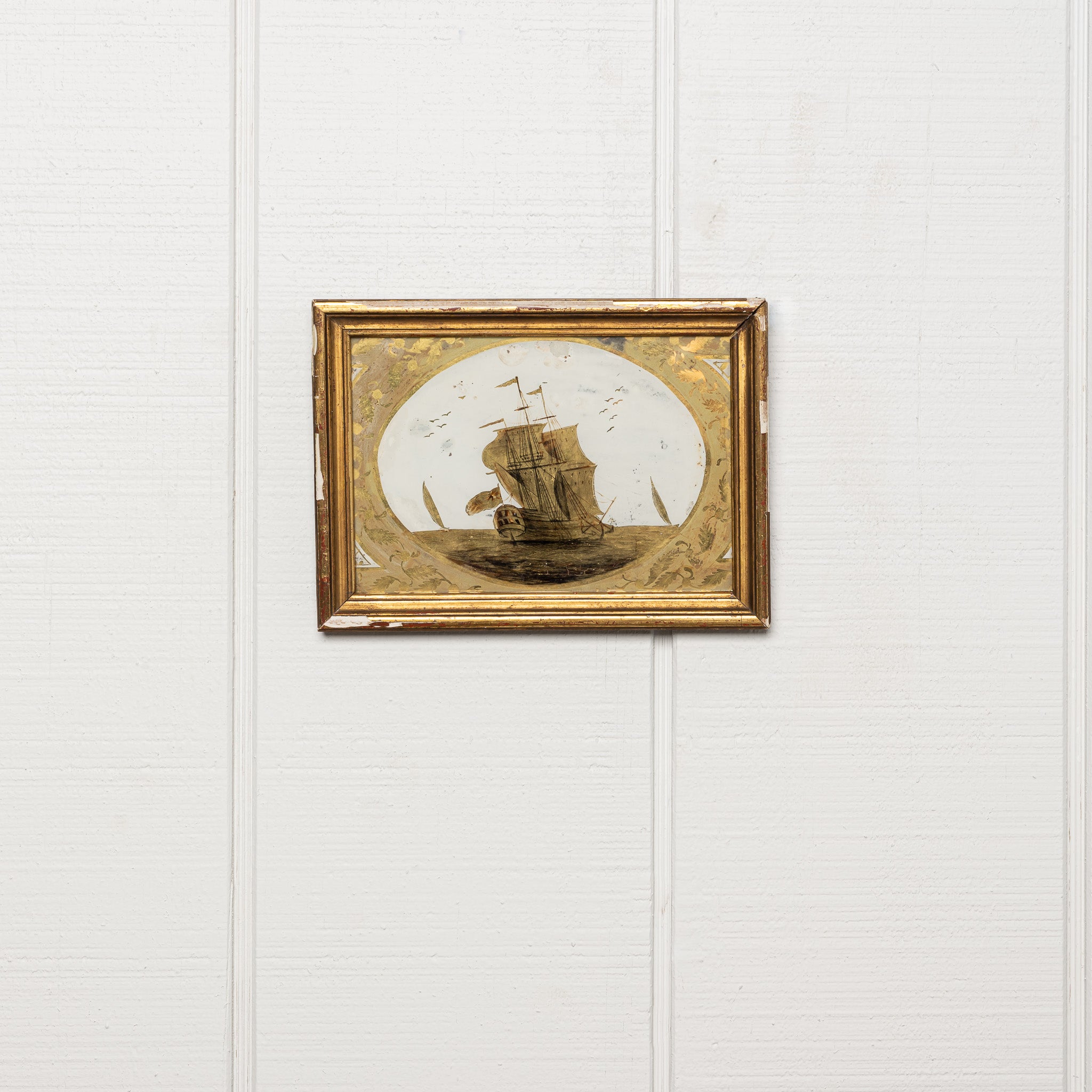 19TH-CENTURY REVERSE PAINTING ON GLASS