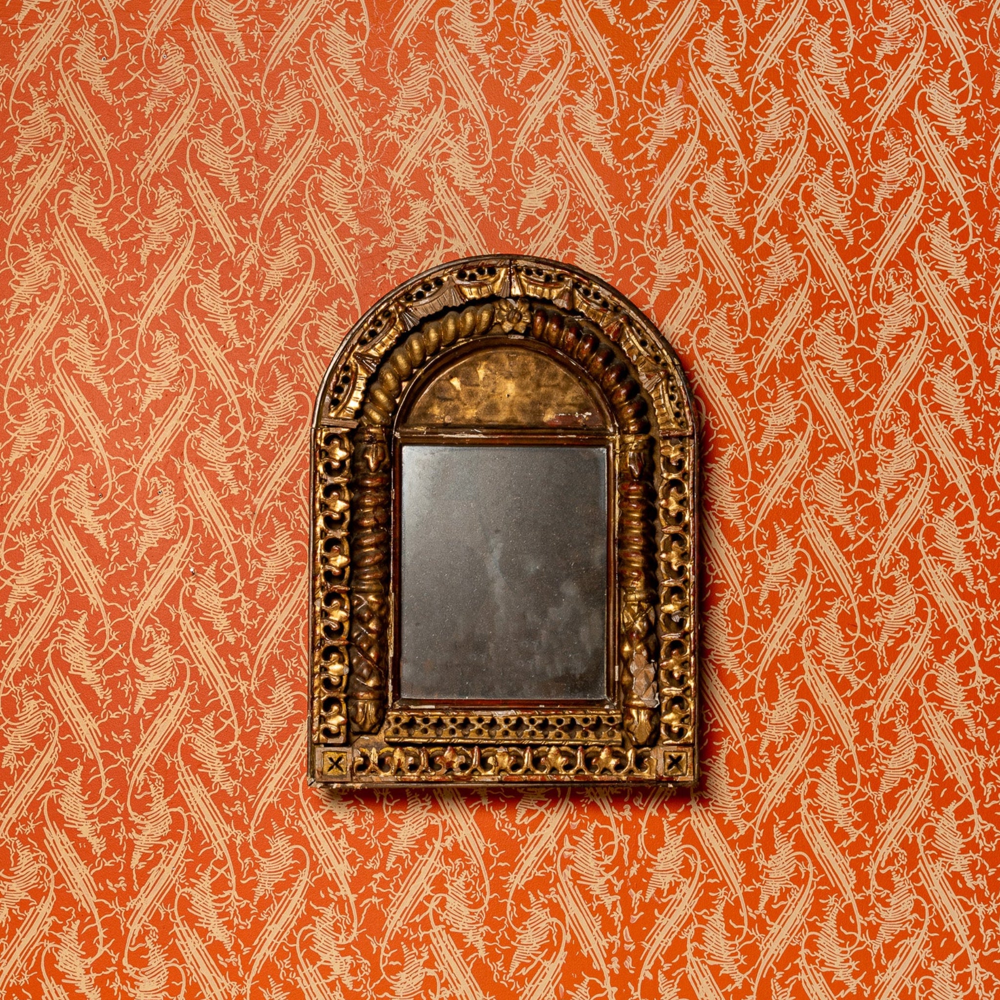 Russian gilt and lacquer mirror, 19th century