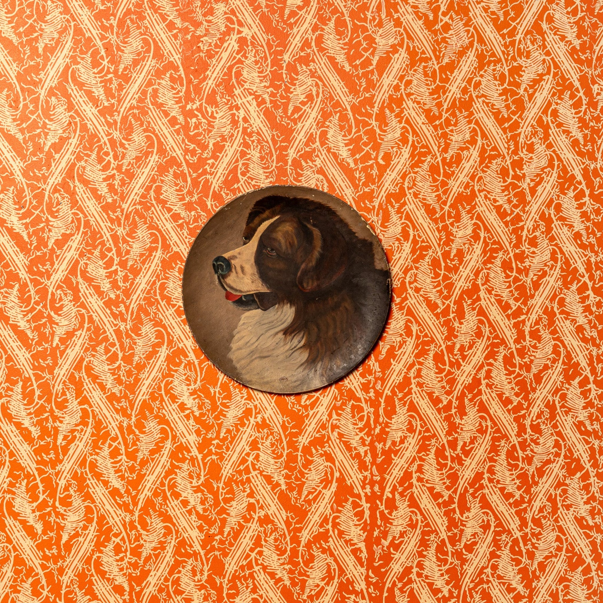19TH-CENTURY AMERICAN FOLK ART SAINT BERNARD PORTRAIT