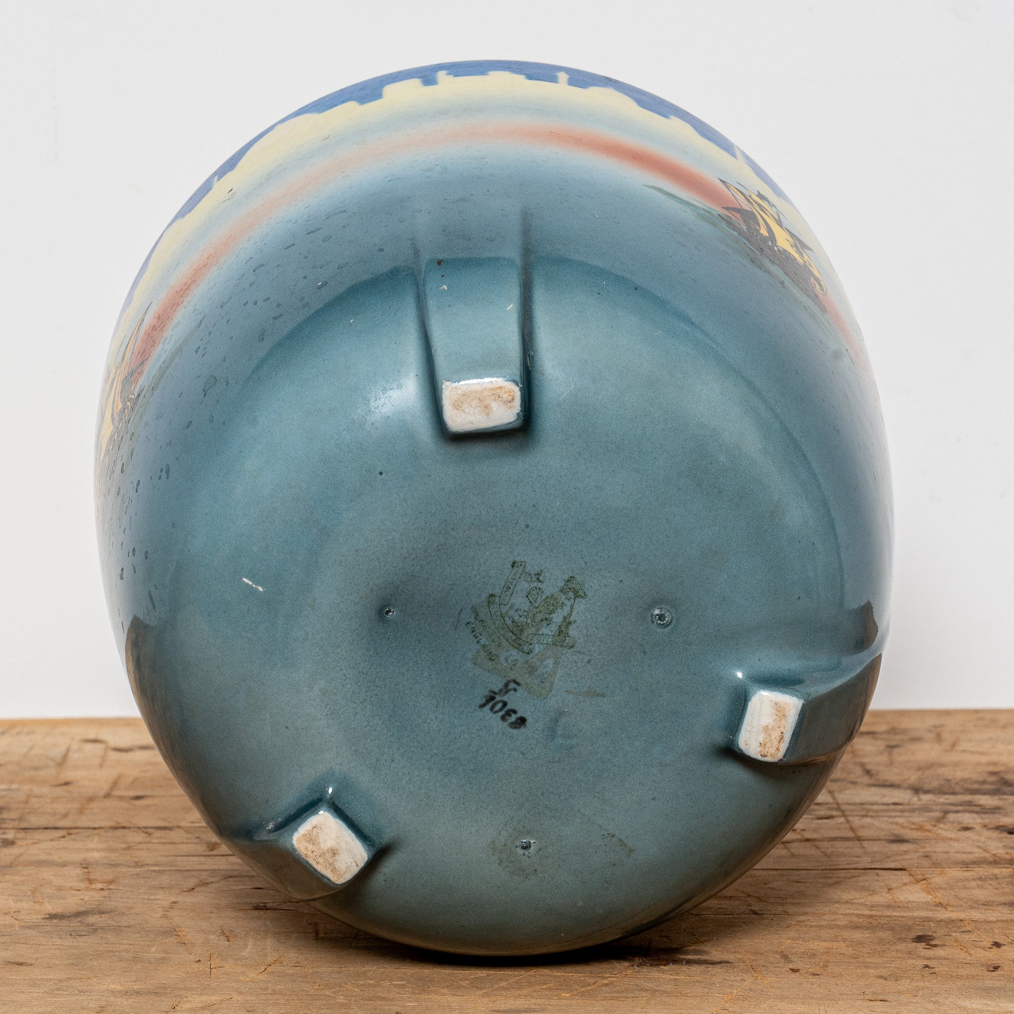 ART DECO NAUTICAL CERAMIC JARDINIÈRE WITH SAILING SHIPS