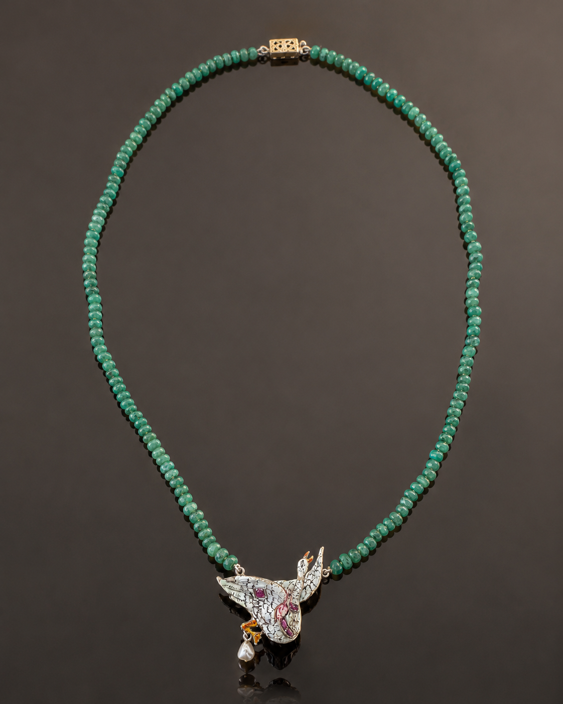 AUSTRO-HUNGARIAN ENAMELED SWAN NECKLACE