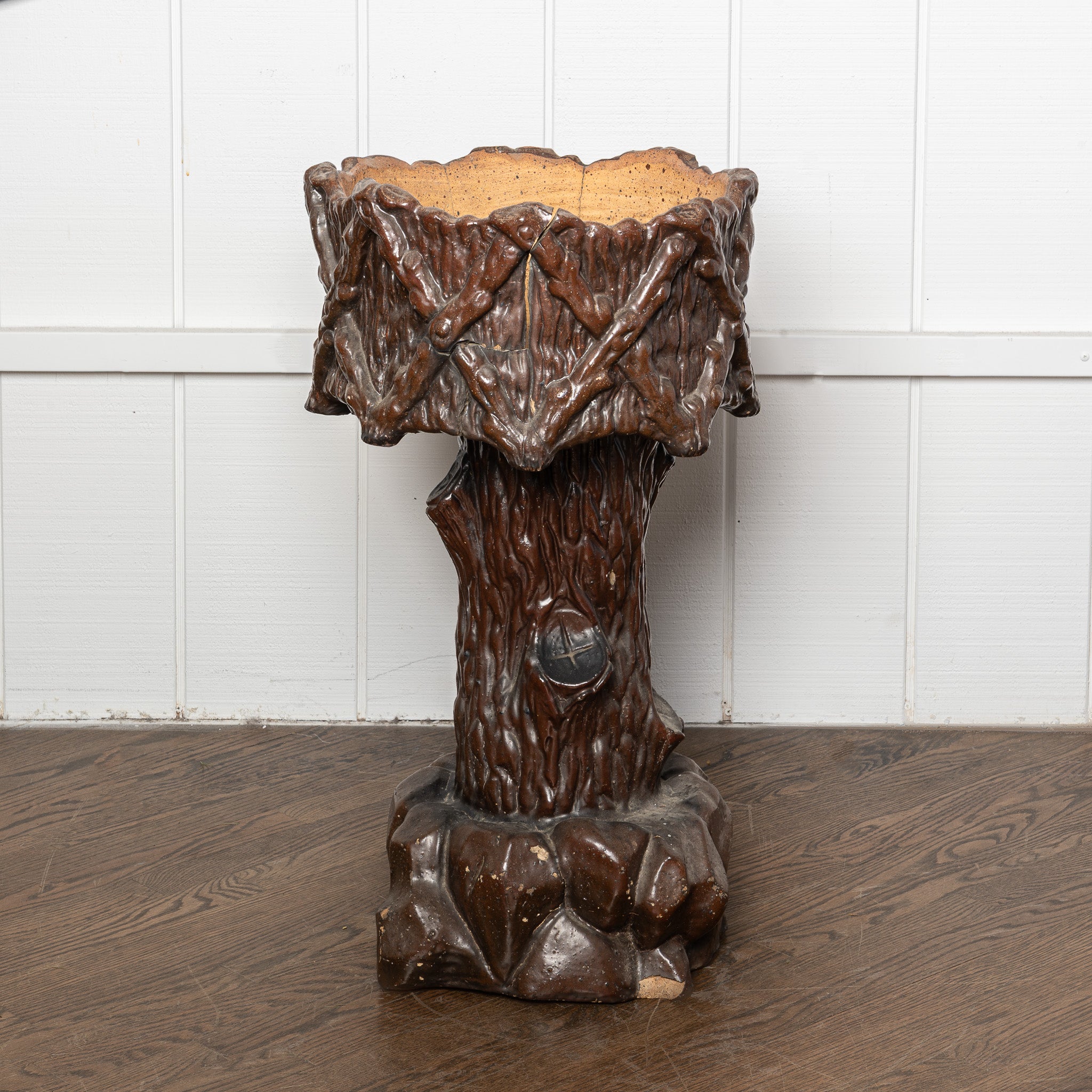 EARLY 20TH-CENTURY FAUX BOIS "TREE TRUNK" PLANTER - II