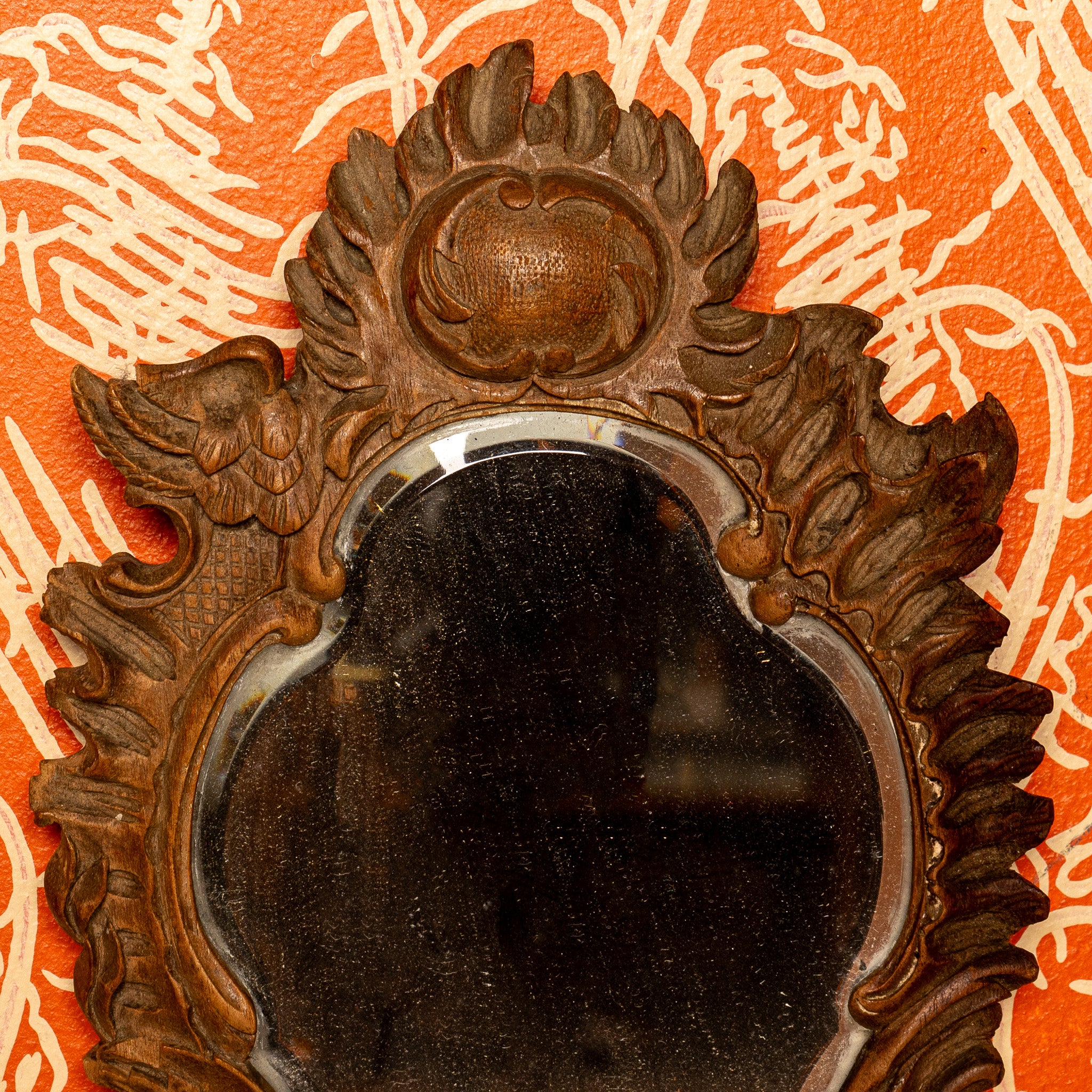19TH-CENTURY FRENCH "LOUIS XV REVIVAL" CARVED WALNUT MIRROR