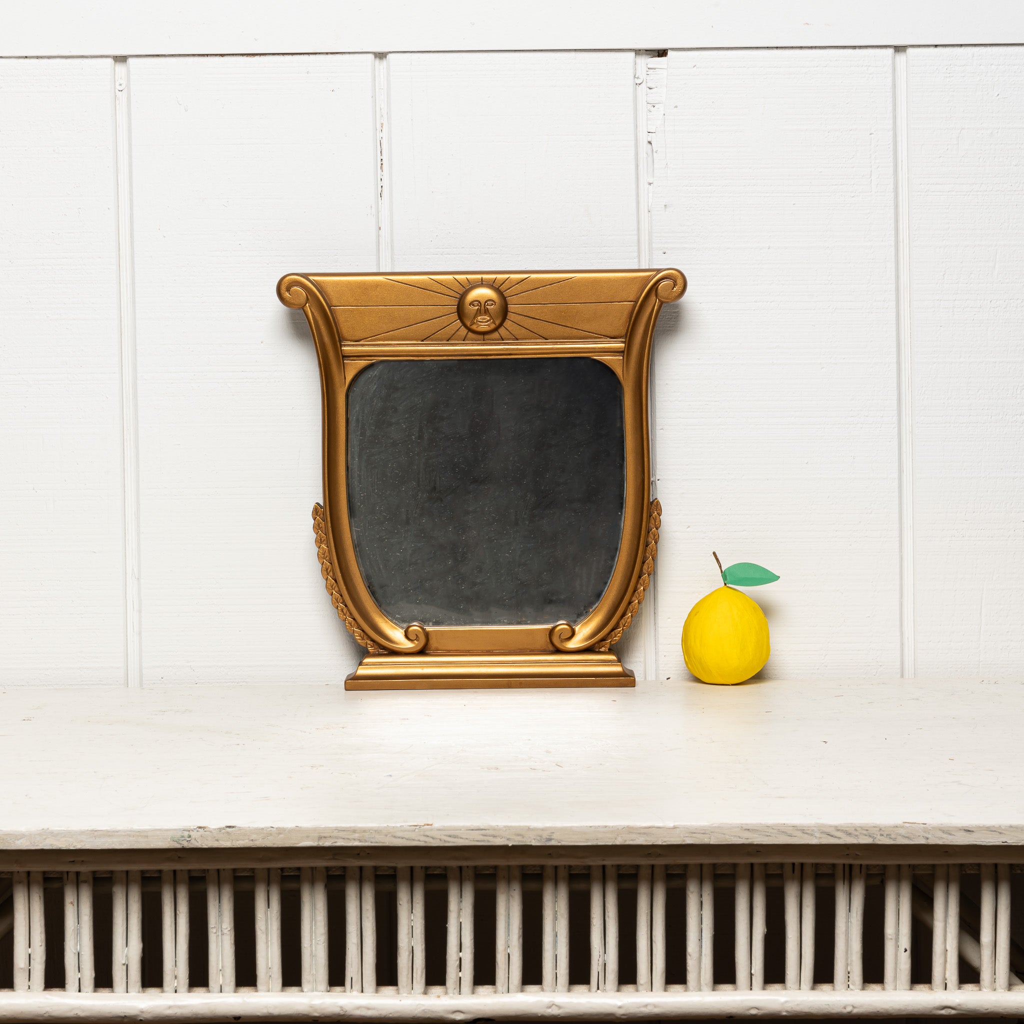 MID-CENTURY AMERICAN GILT "APOLLO LYRE" MIRROR BY HICKORY MANOR HOUSE
