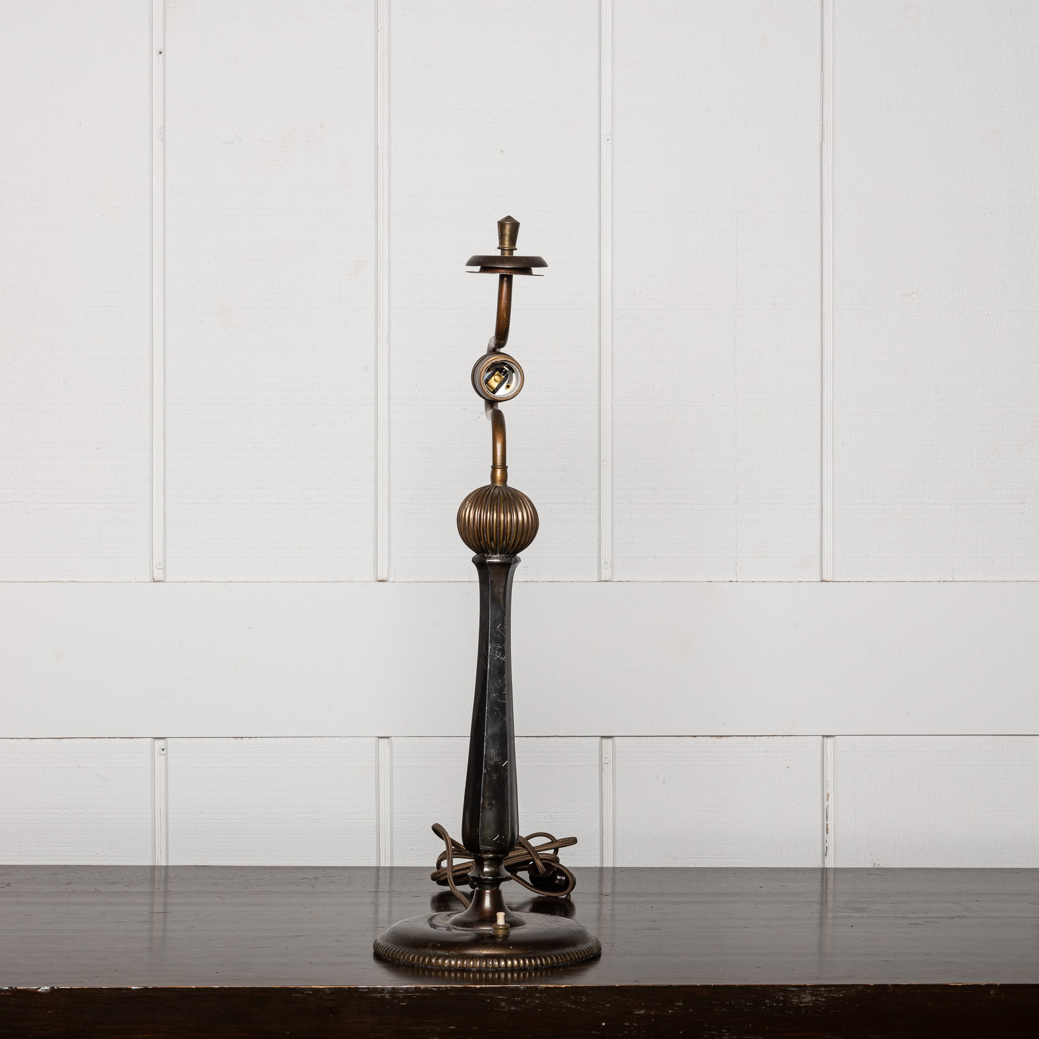EARLY 20TH-CENTURY JUST ANDERSEN "DANISH DISKO METAL" TABLE LAMP