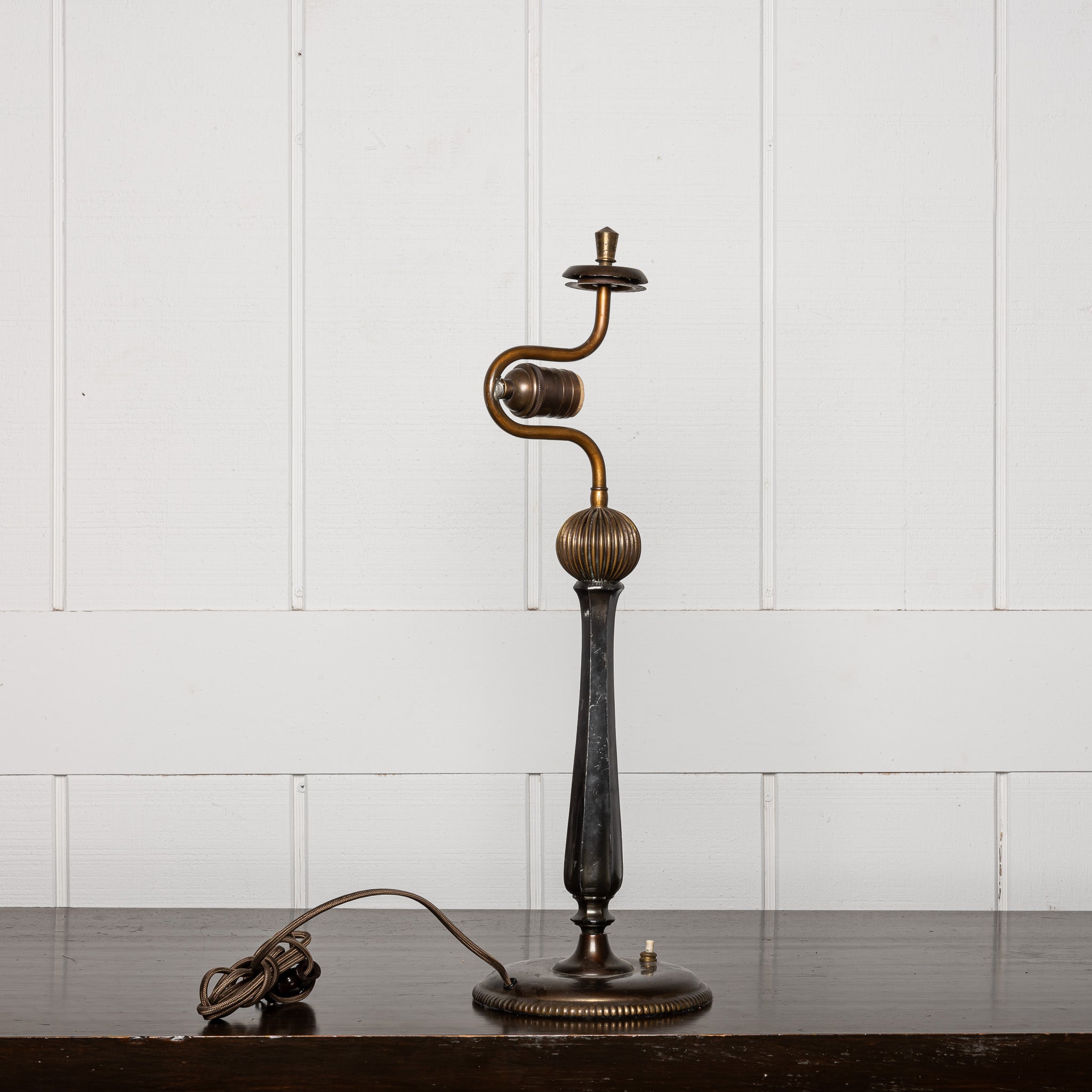 EARLY 20TH-CENTURY JUST ANDERSEN "DANISH DISKO METAL" TABLE LAMP
