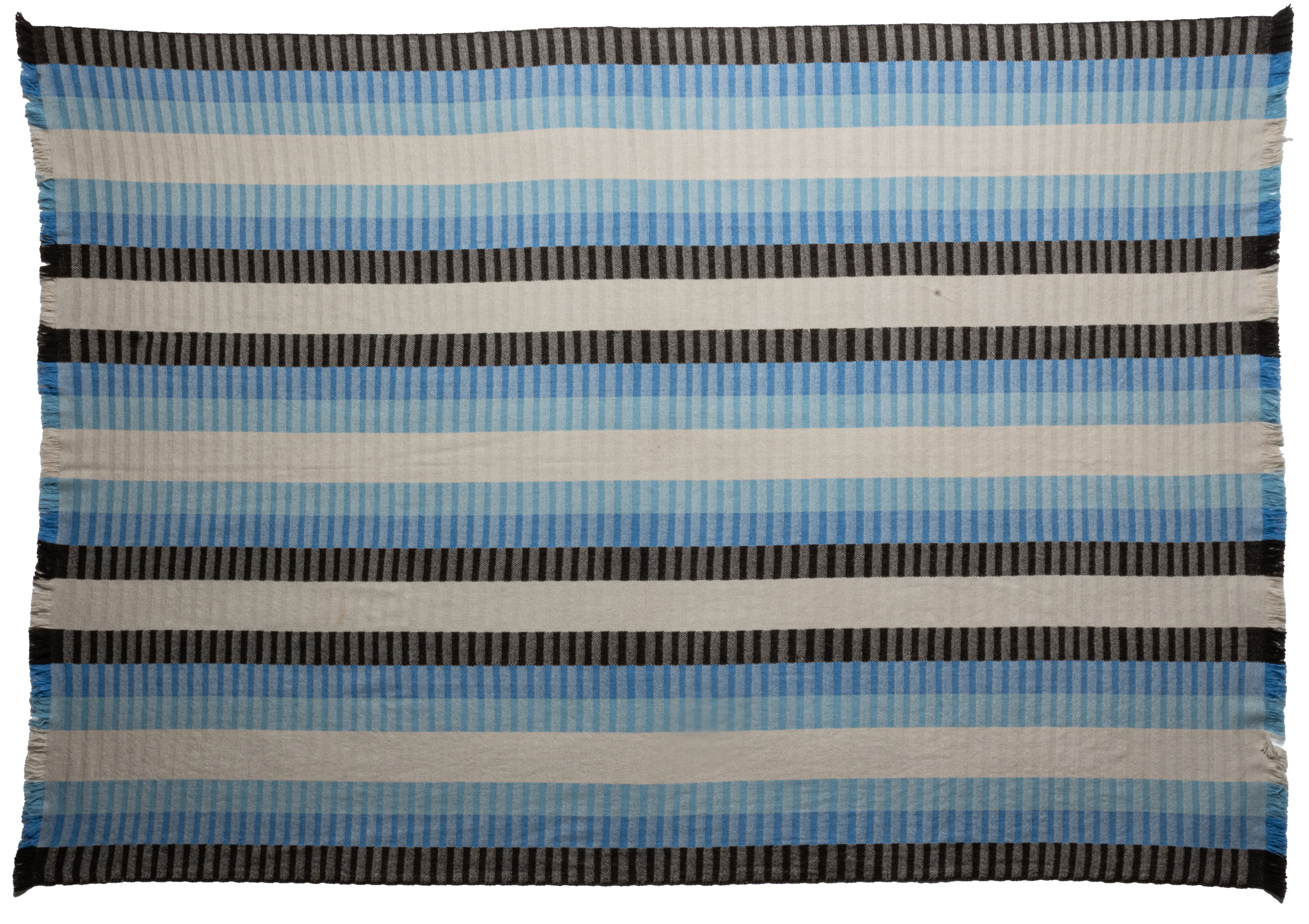 "BLUE STRIPE" HANDWOVEN CASHMERE THROW