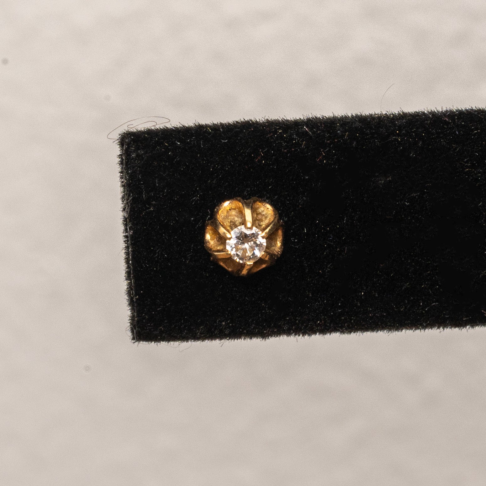 LATE 19TH-CENTURY VICTORIAN 14K GOLD AND OLD EUROPEAN CUT DIAMOND "BUTTERCUP" STUD EARRINGS