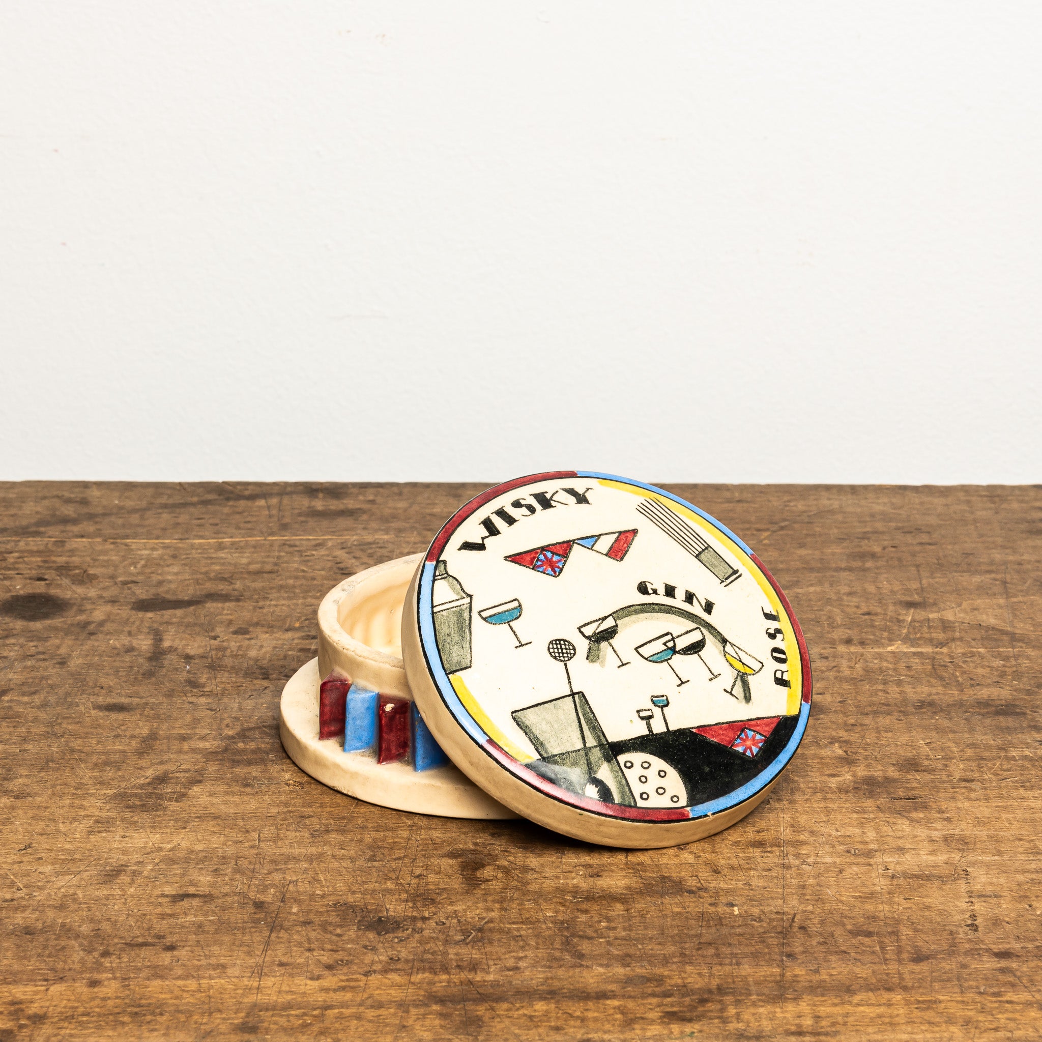ART DECO CERAMIC COCKTAIL BOX BY ROBERT LALLEMANT