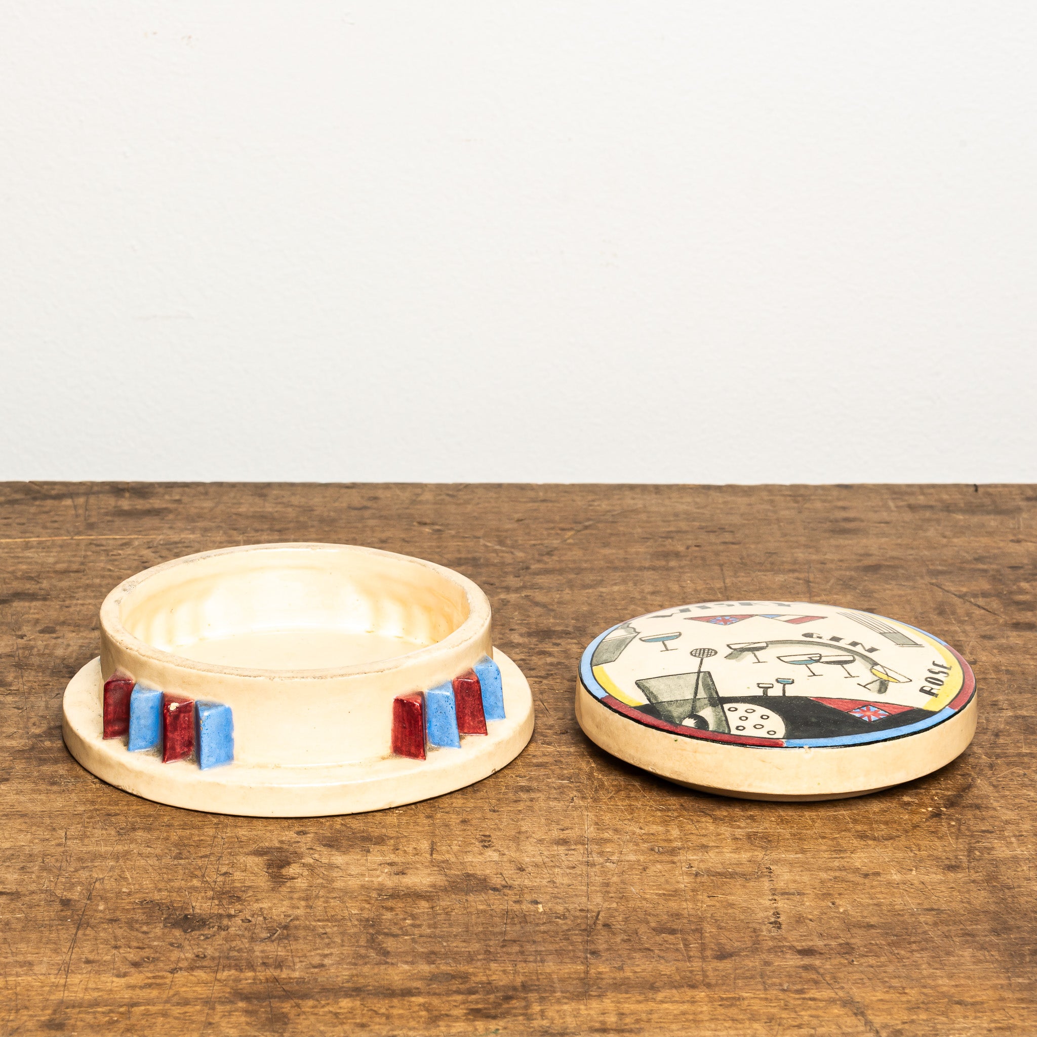 ART DECO CERAMIC COCKTAIL BOX BY ROBERT LALLEMANT