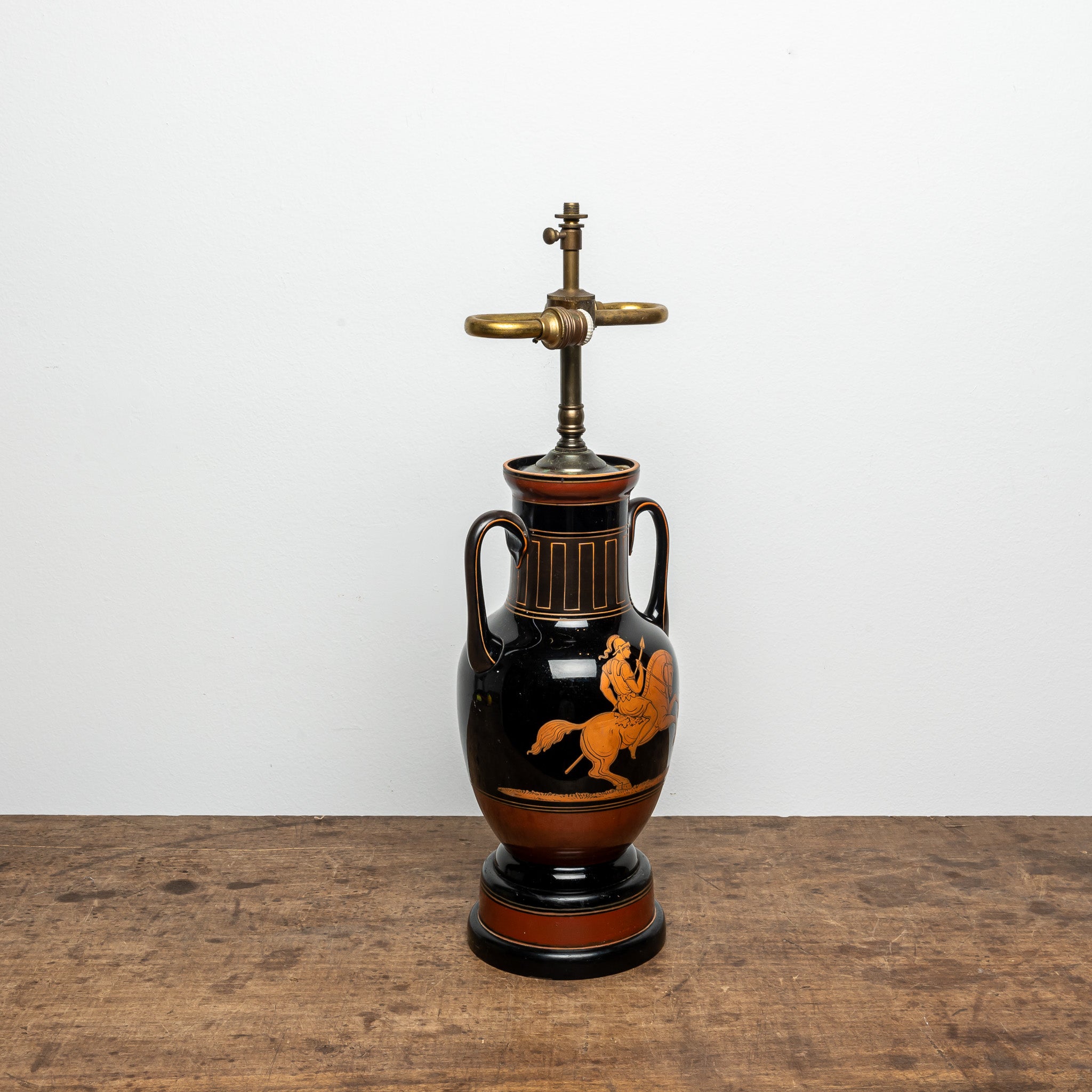 EARLY 19TH-CENTURY ENGLISH GLASS MOUNTED VASE LAMP