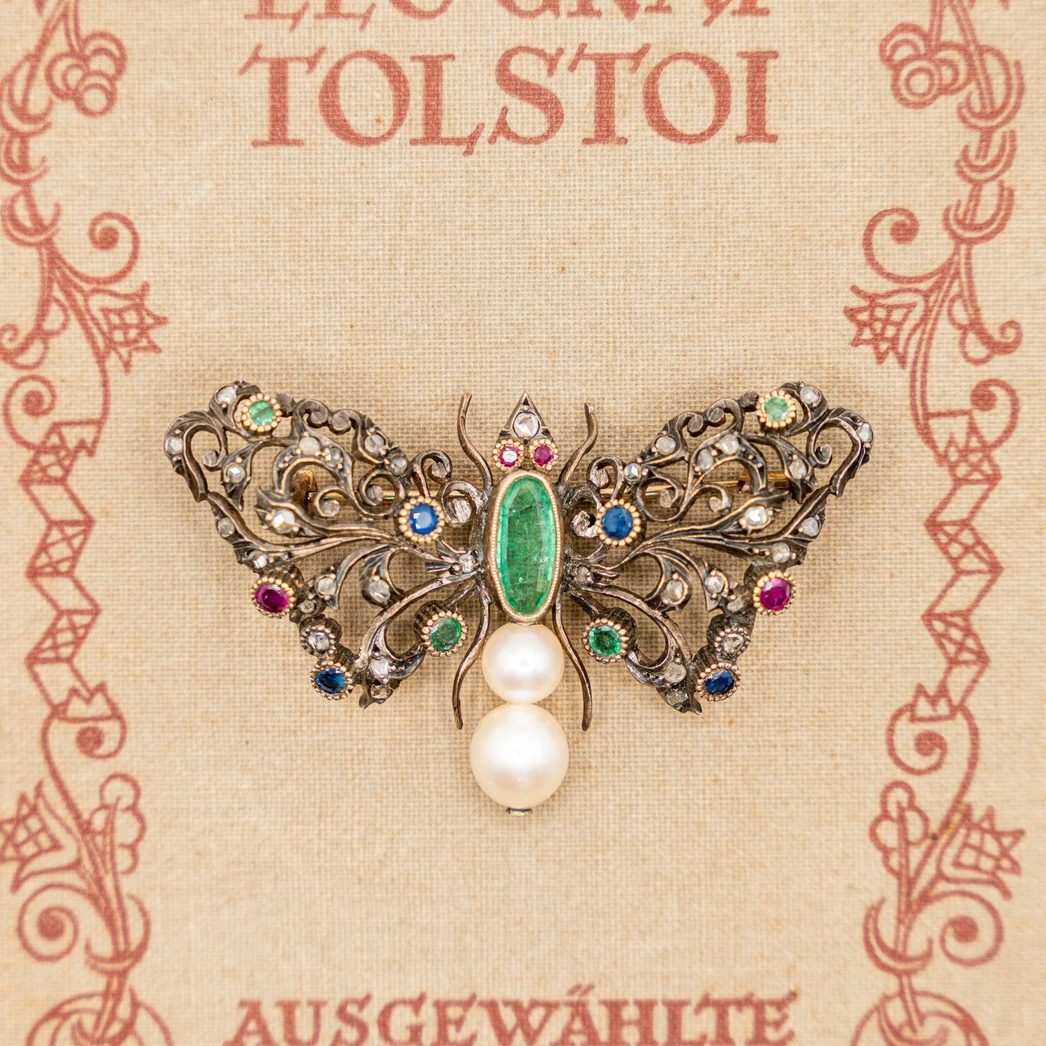19th Century Austro-Hungarian Bejeweled Butterfly Brooch
