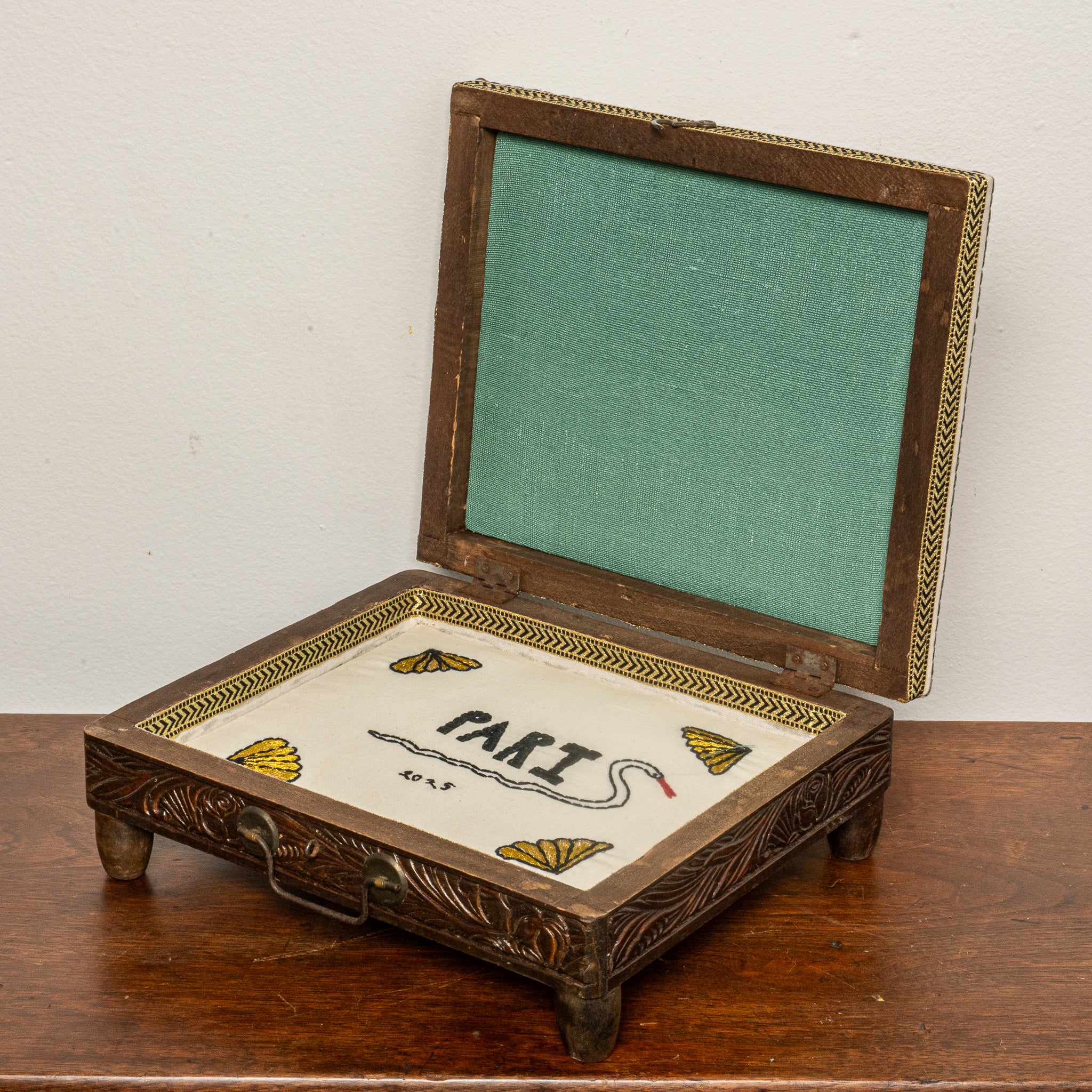 "PARIS" EMBROIDERED JEWELRY BOX (2025) BY SEAN McNANNEY