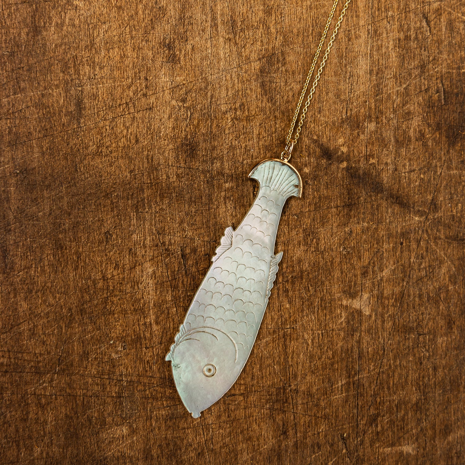 18th-Century Mother of Pearl Gaming Chip Necklace - 02