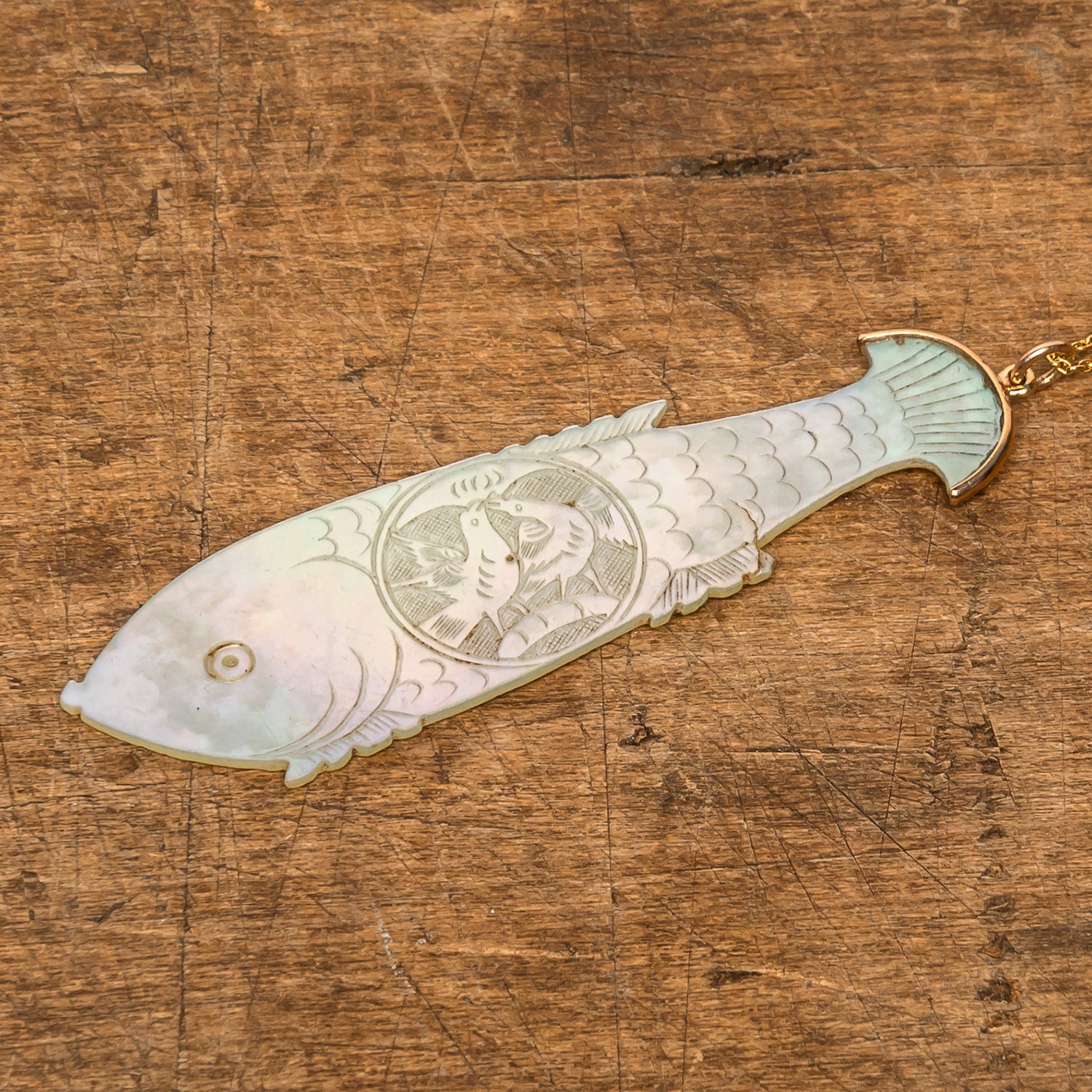 18th-Century Mother of Pearl Gaming Chip Necklace - 02