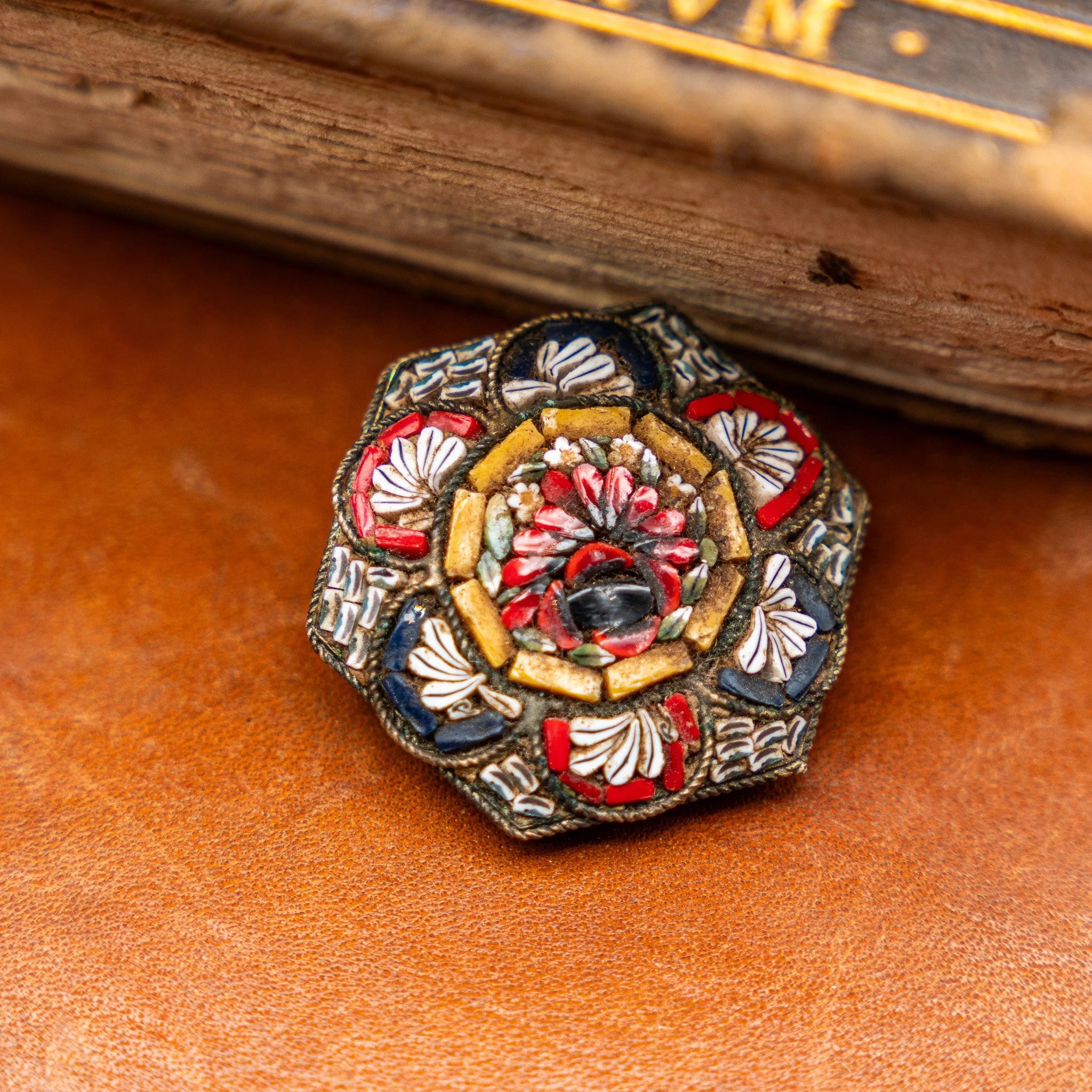 Early 20th Century Italian Micro-mosaic Brooch