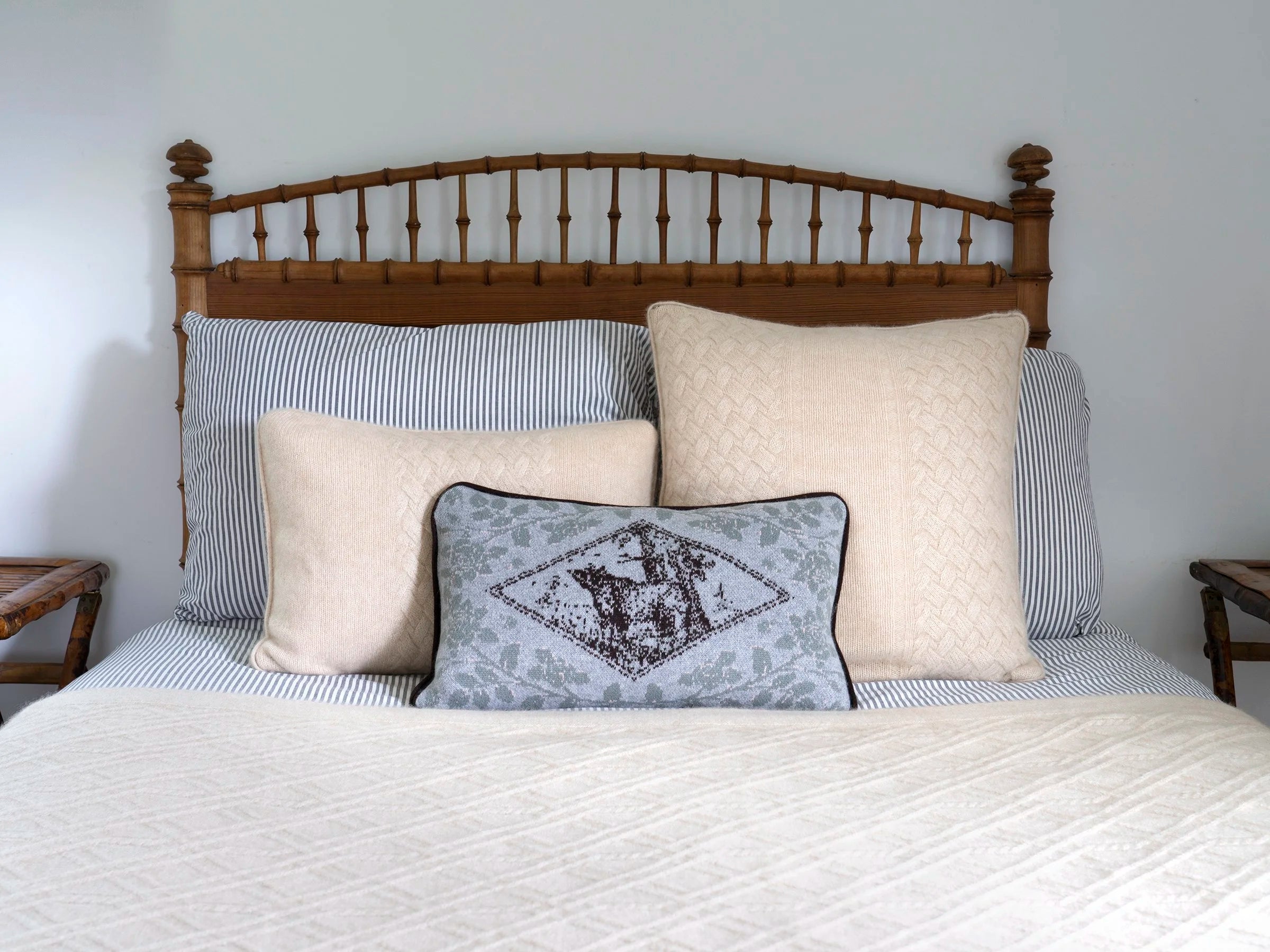 SAVED NY x Lukas The Illustrator "Bear" Cashmere pillow