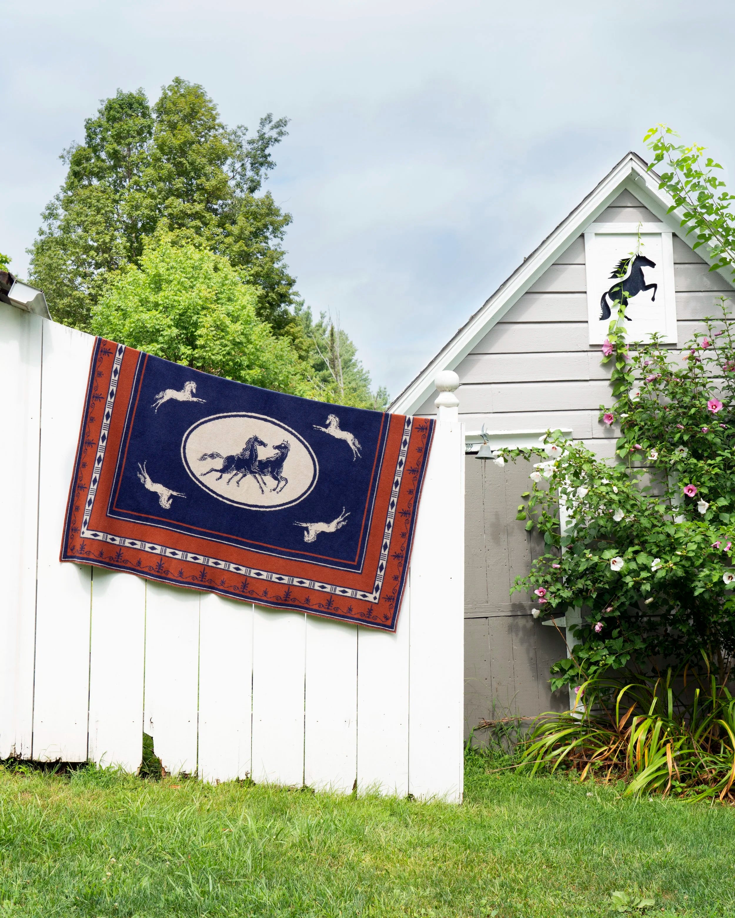 SAVED NY x LUKAS THE ILLUSTRATOR "IMMORTAL HORSES" Cashmere blanket