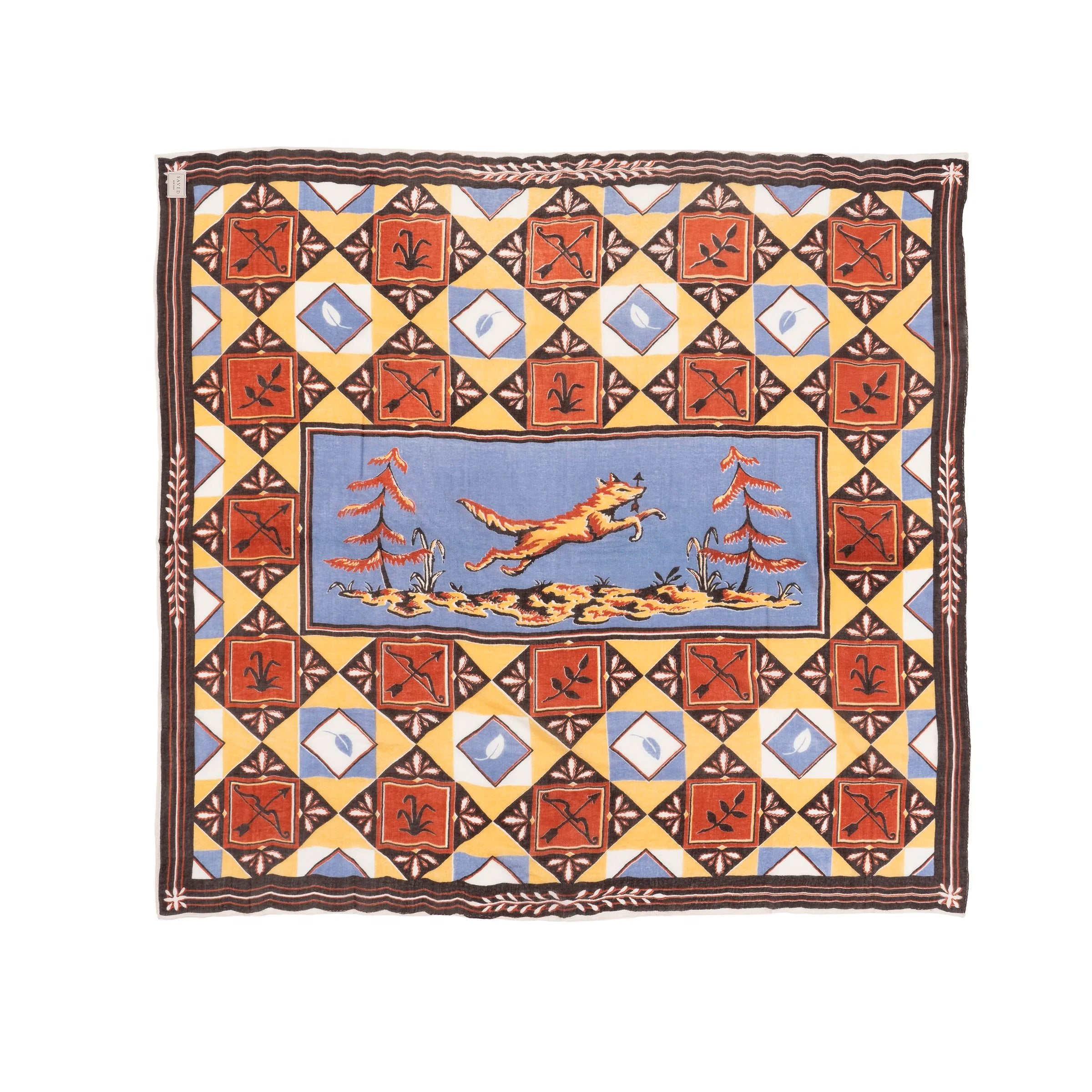 SAVED NY x Lukas The Illustrator "Leaping Fantasy Fox" Cashmere Scarf