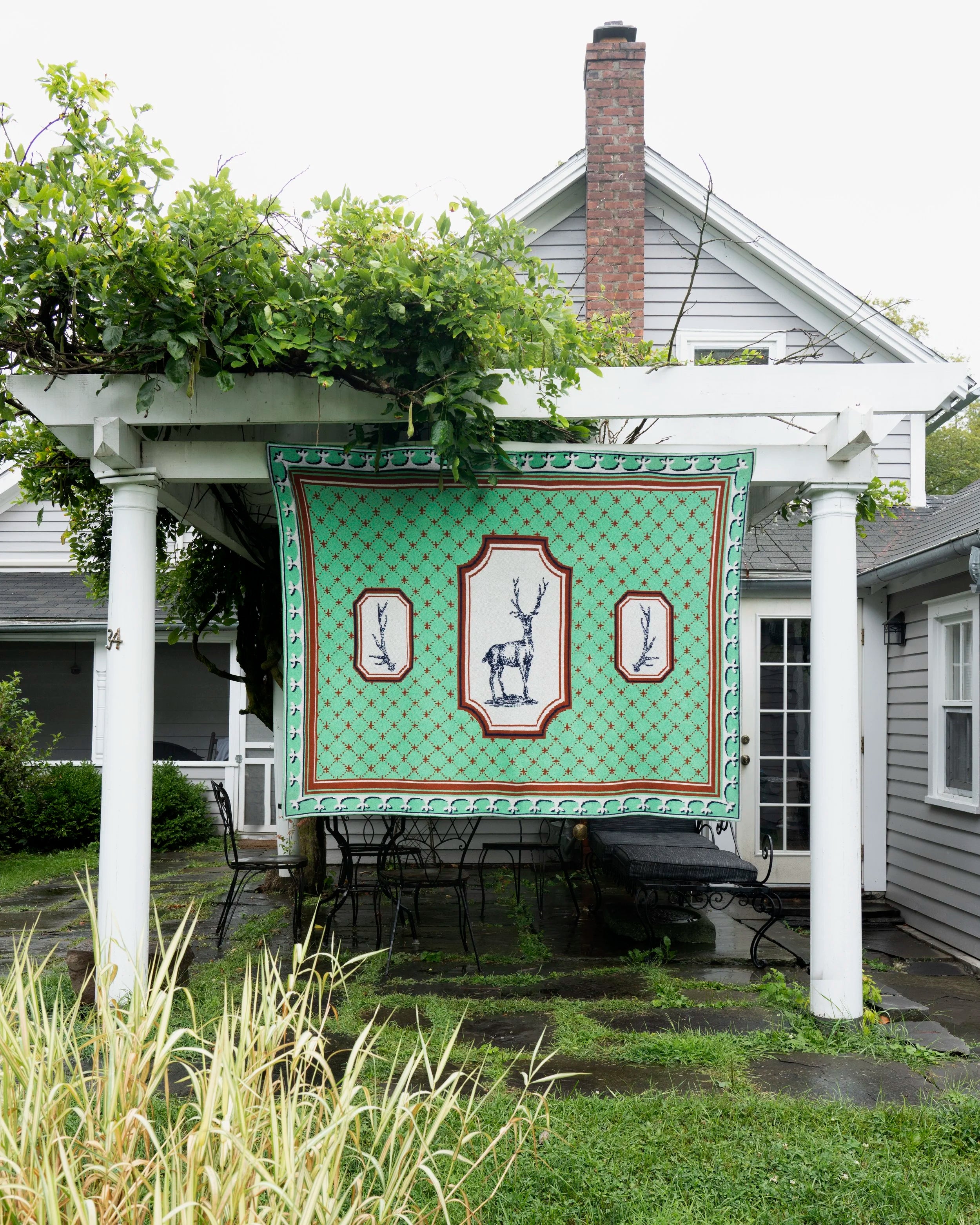 SAVED NY x LUKAS THE ILLUSTRATOR  "STAG" Cashmere Blankets