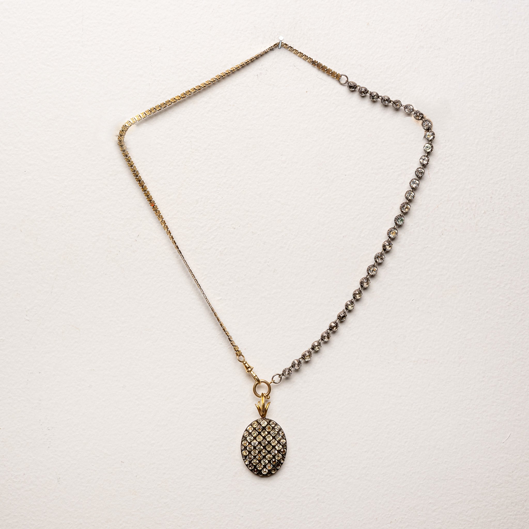 Riviera Patchwork Necklace with Paste Locket