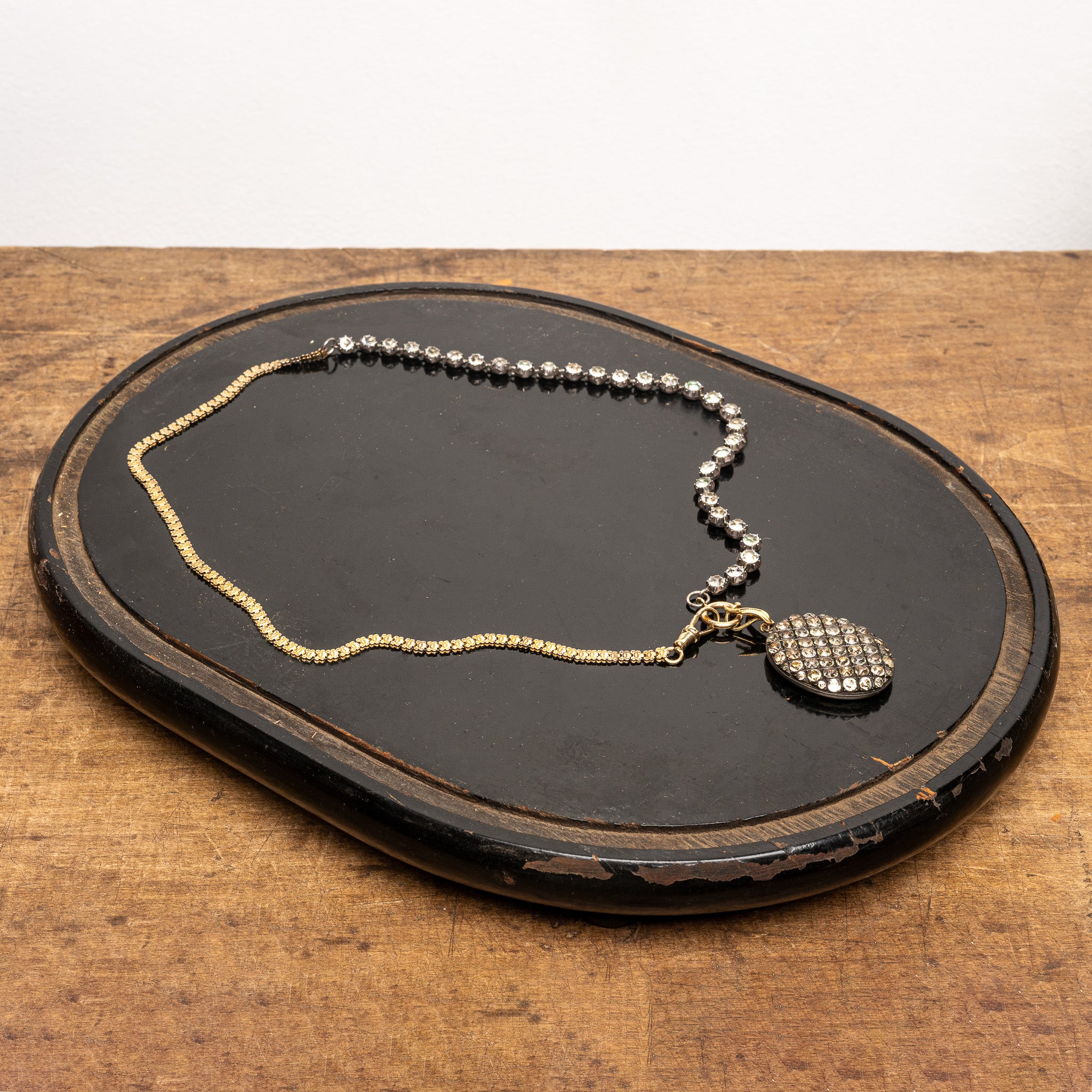 Riviera Patchwork Necklace with Paste Locket