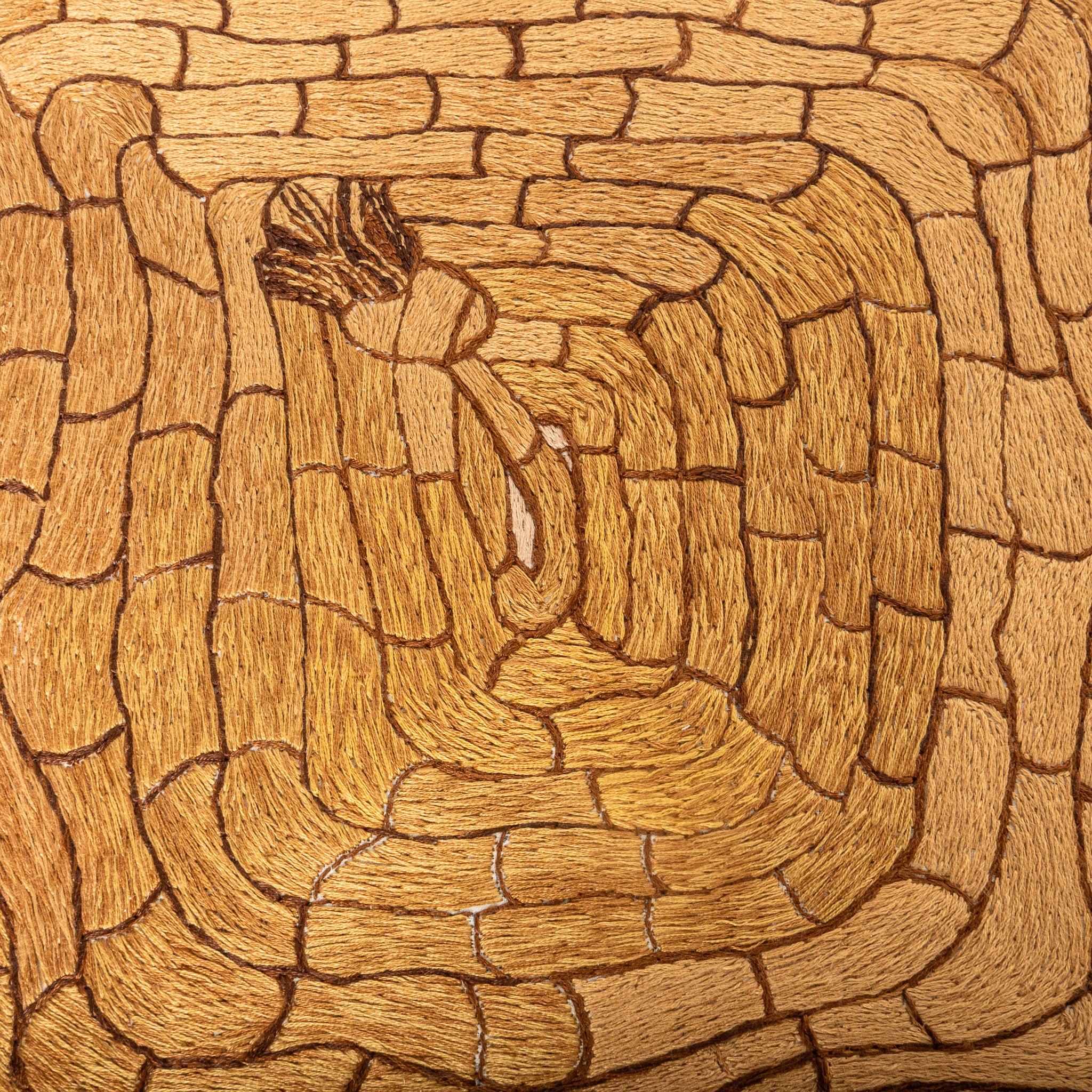 TROMPE L'OEIL "ROPE" EMBROIDERED SIDE TABLE (2025) By SEAN McNANNEY
