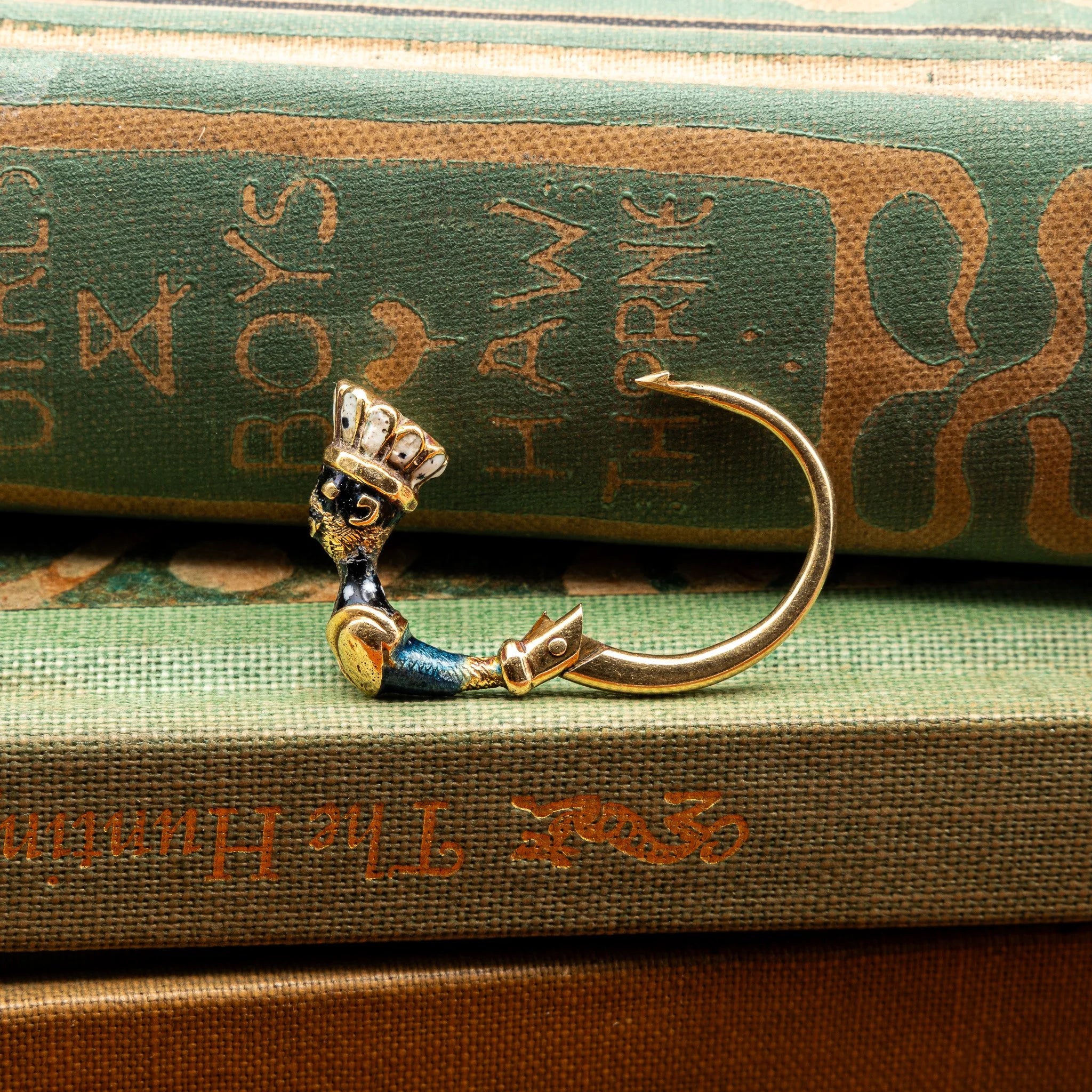 19th c. "Moretto" Venetian Gold & Enamel Merchant Earring