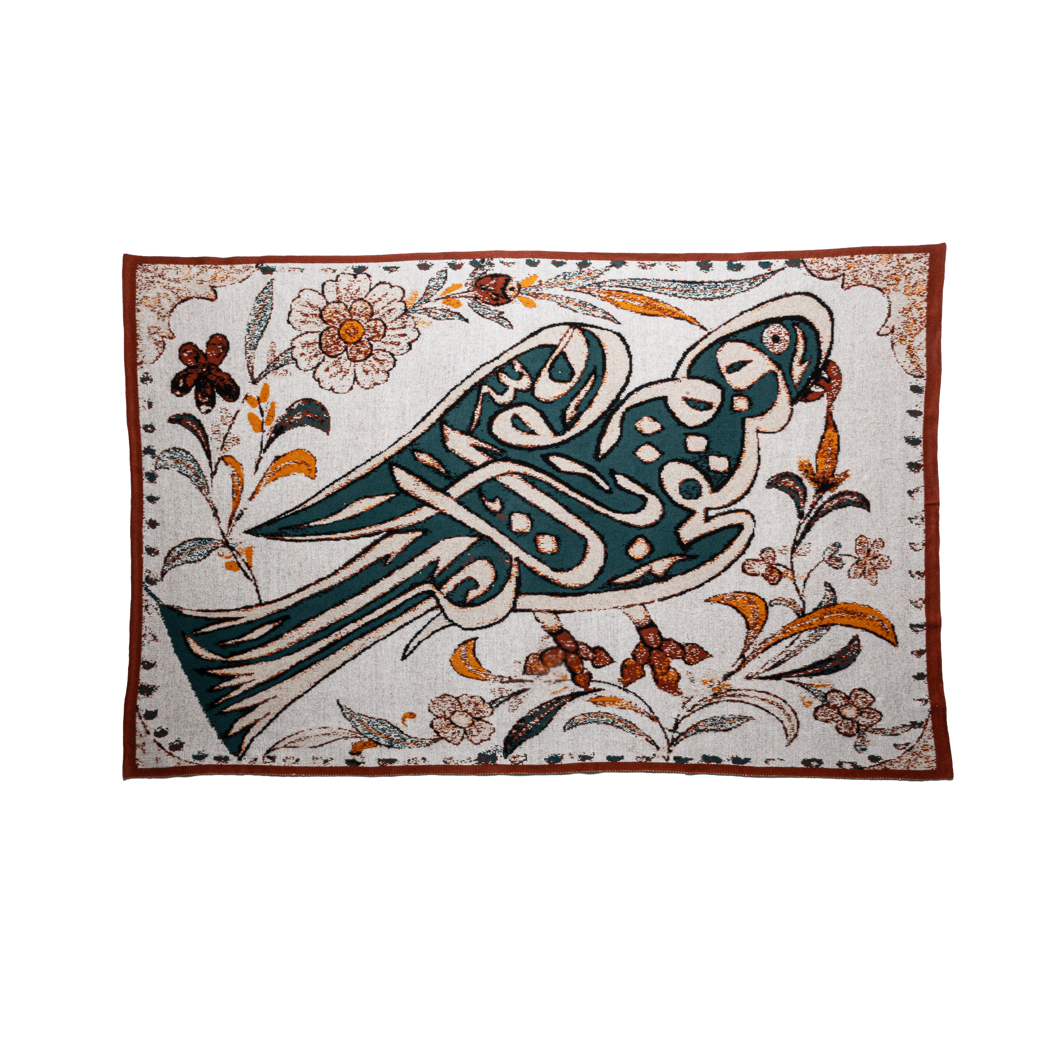 "PARROT" CALLIGRAM CASHMERE BLANKET