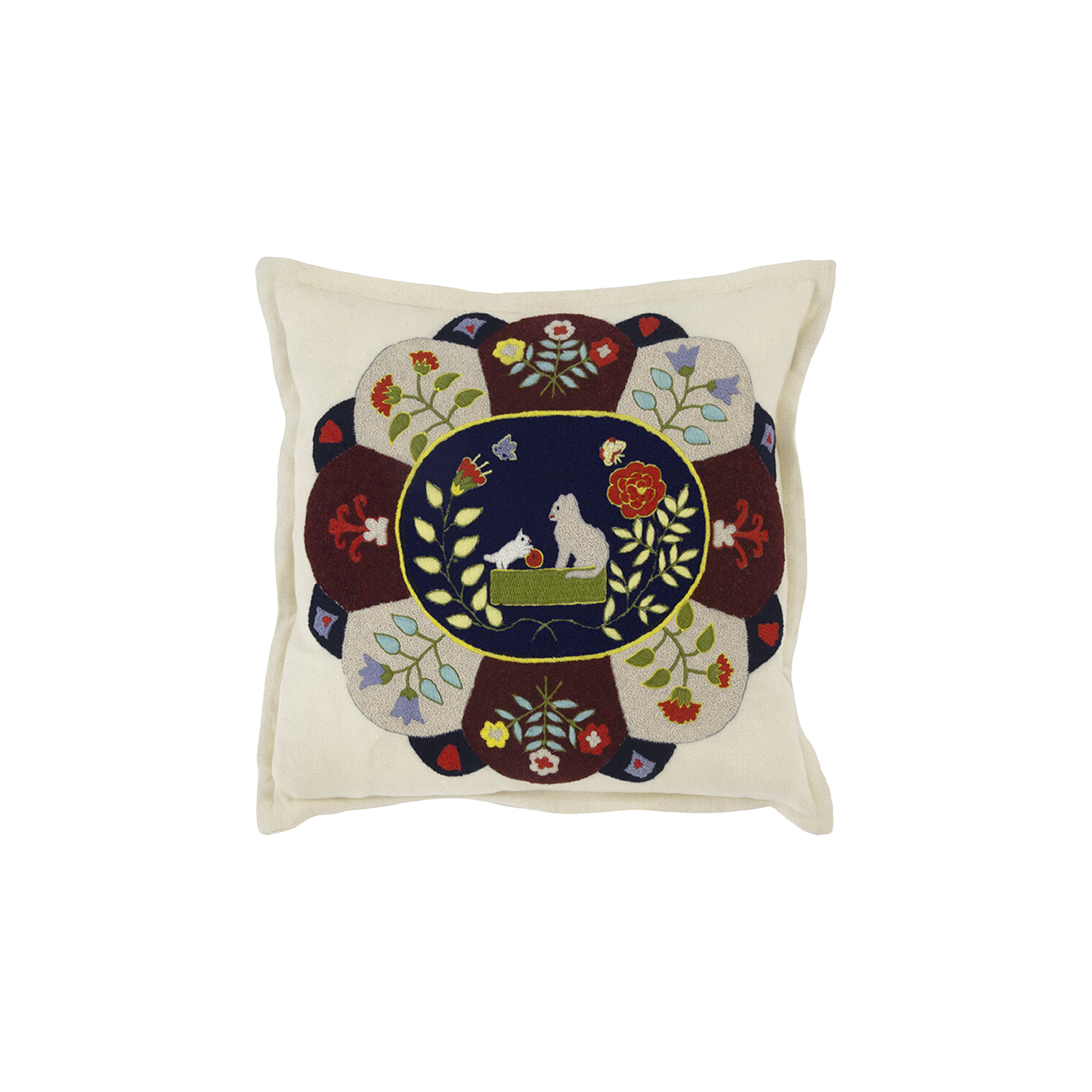 Motherhood Hand-Embroidered Cashmere Pillow