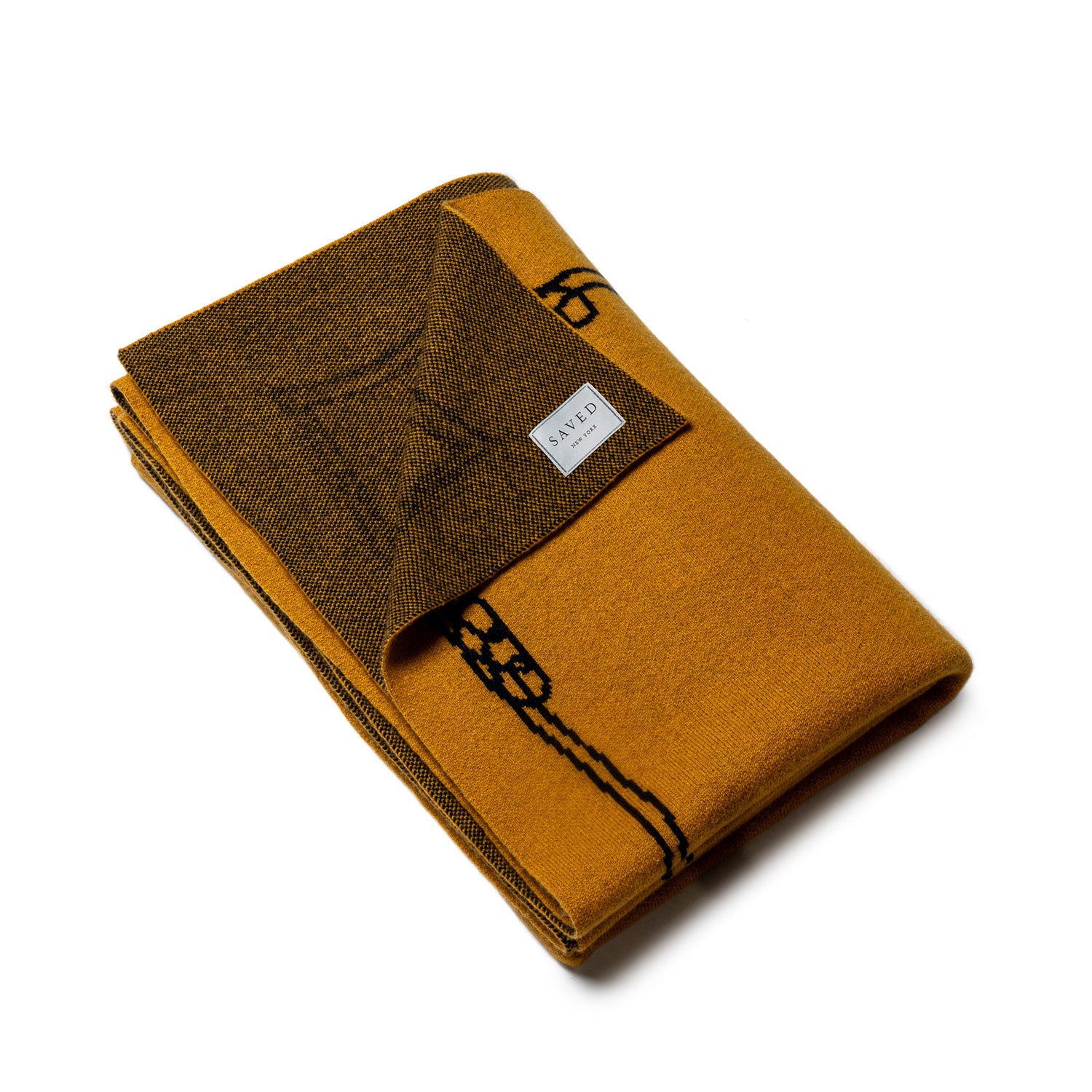 SAVED NY x PETER REED "CALLIGRAPHY" CASHMERE BLANKET