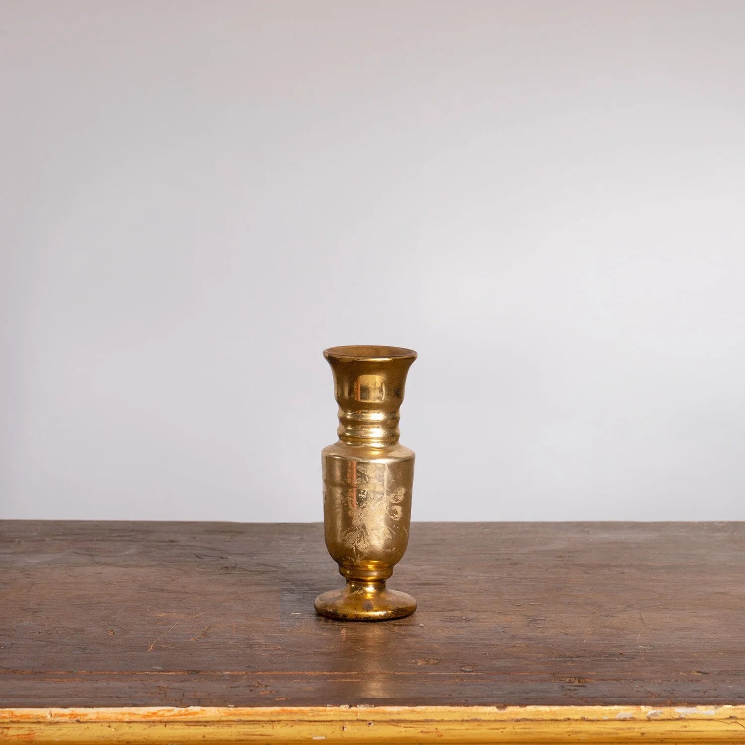 SMALL GOLD MERCURY GLASS VASE - B