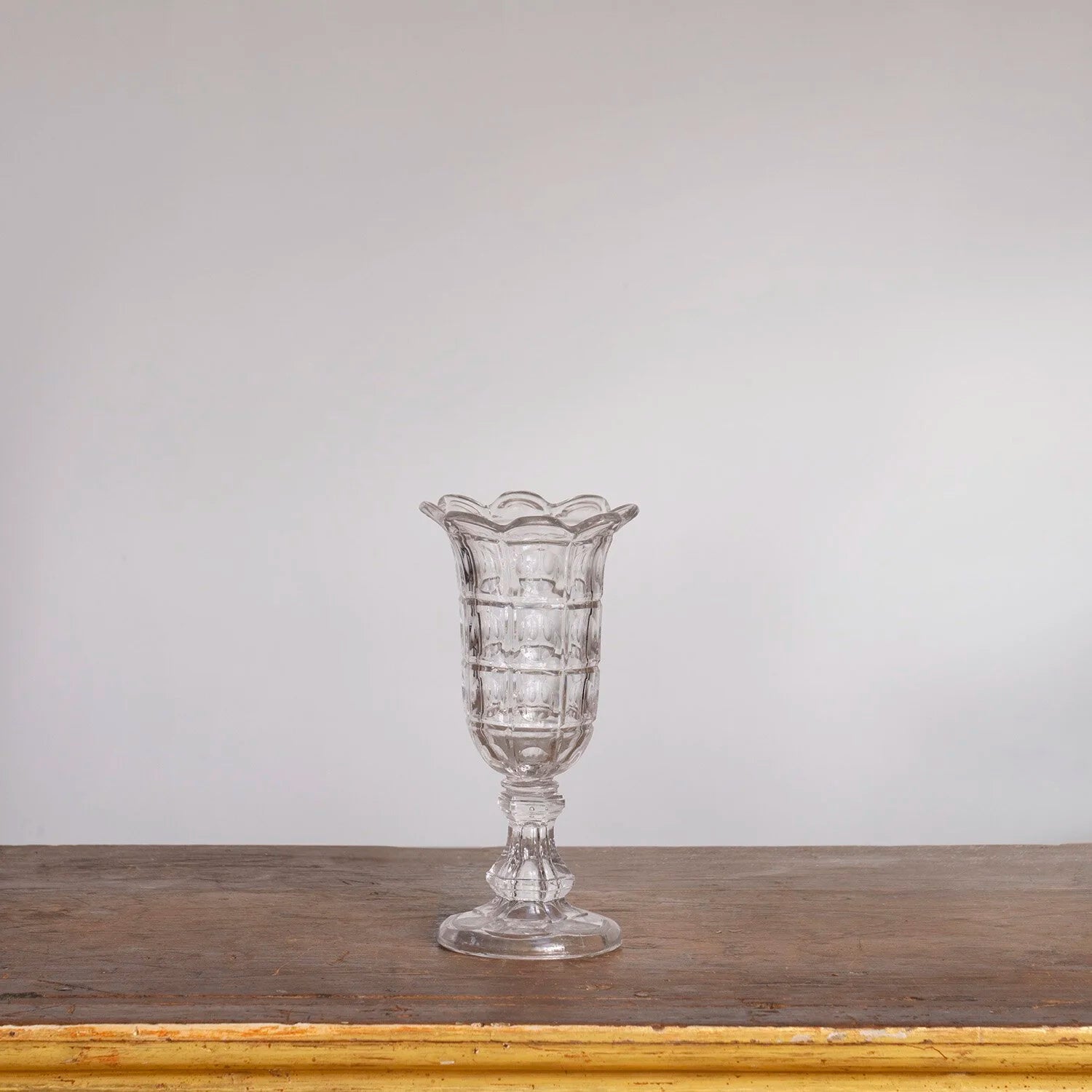 SMALL PRESSED GLASS CELERY VASE - B