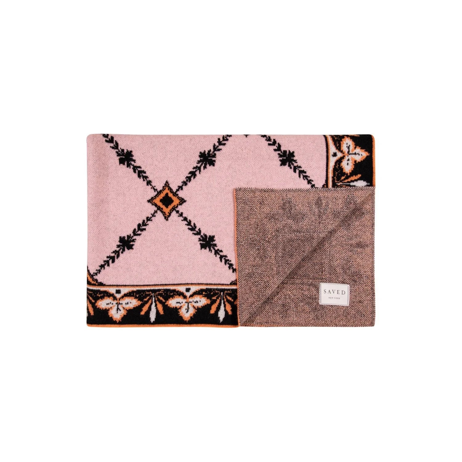 SAVED NY x LUKAS THE ILLUSTRATOR  "Trellis" Cashmere Blanket