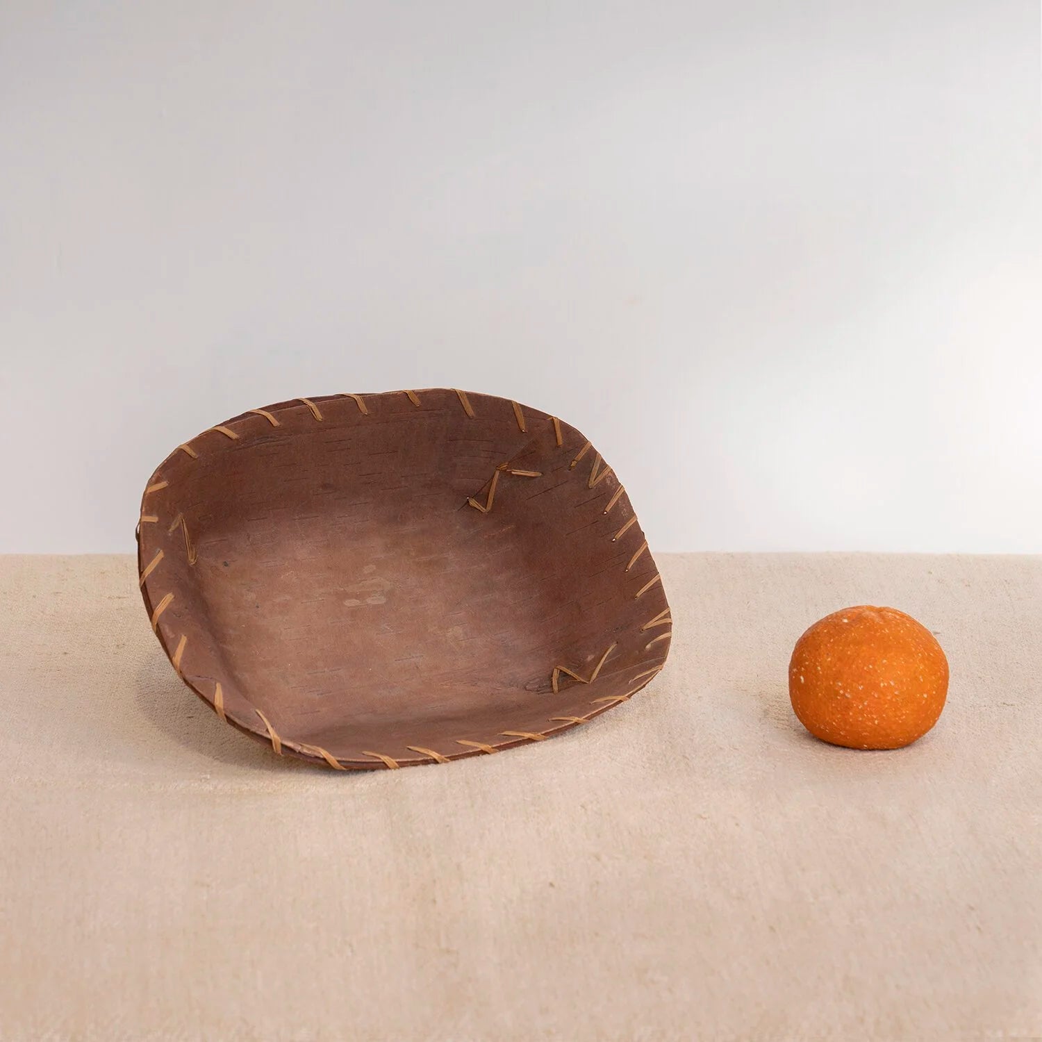 WHITE BIRCH NATIVE AMERICAN BASKET