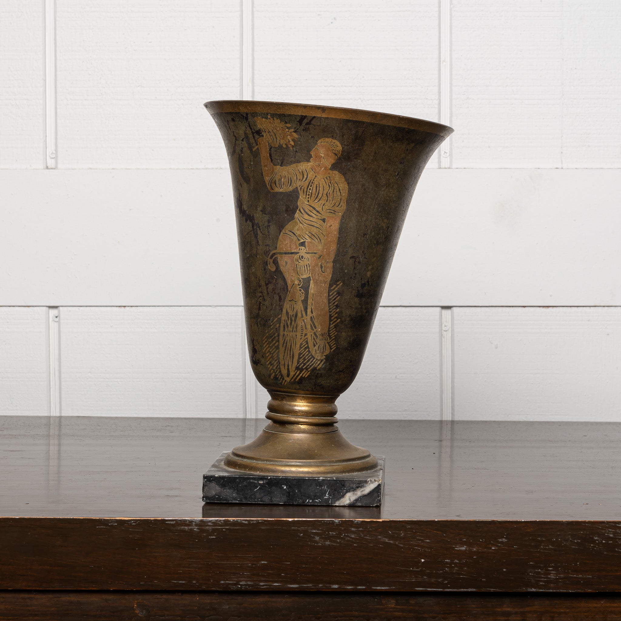 French early 20th century cyclist trophy