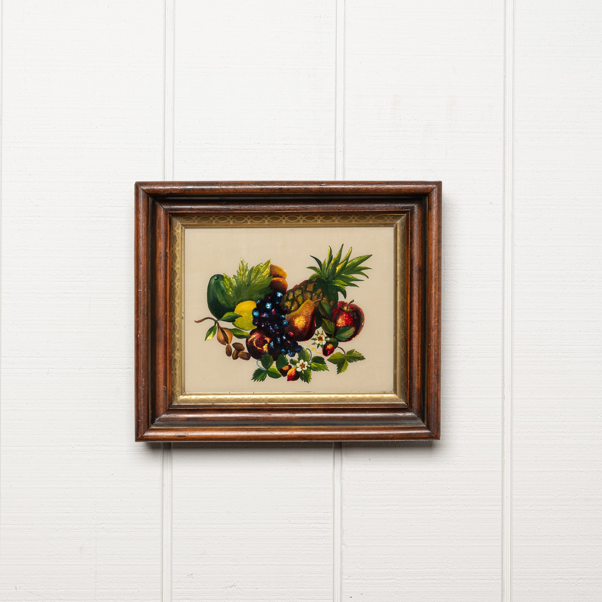 19th century American folk art tinsel painting