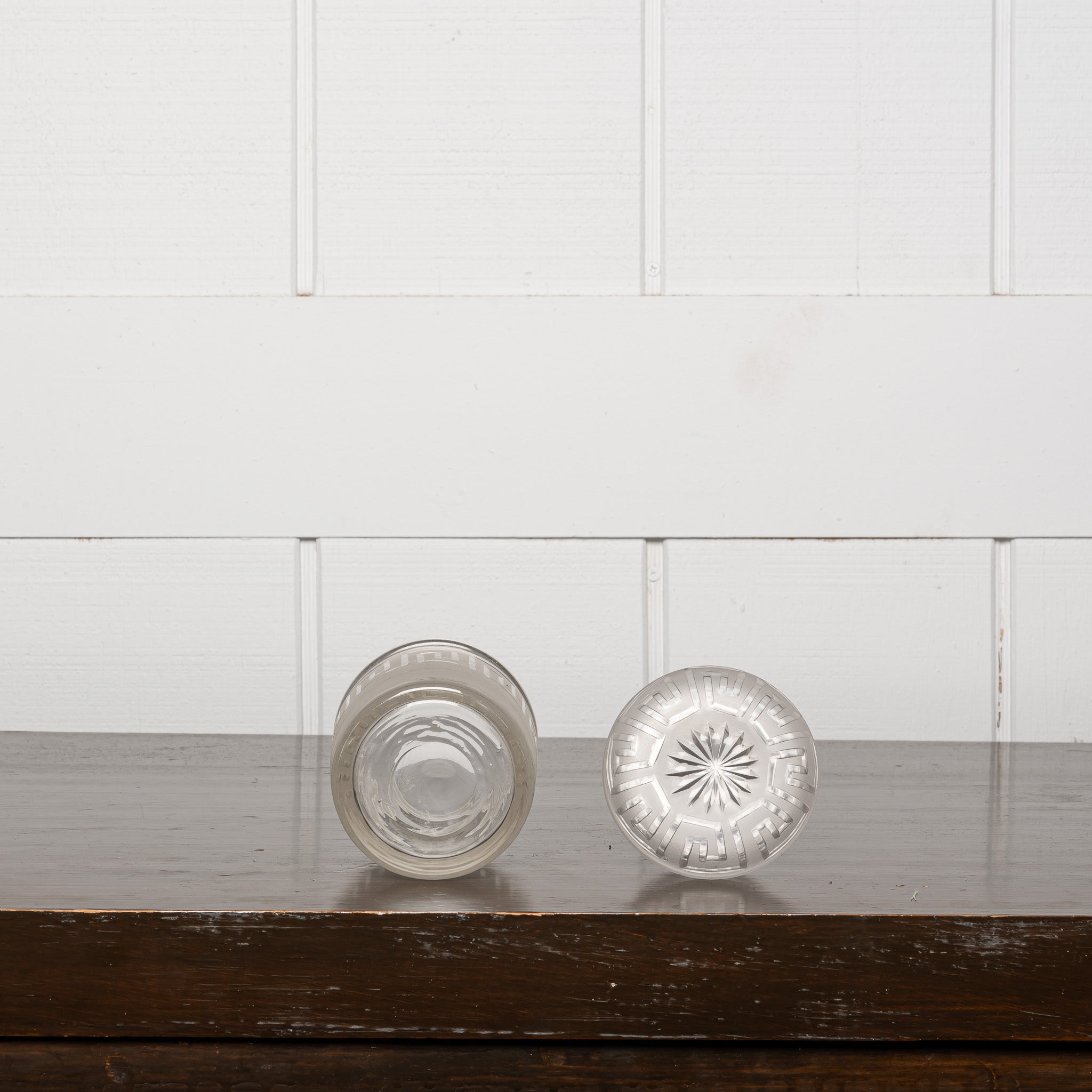 19th century French etched glasse dresser jar