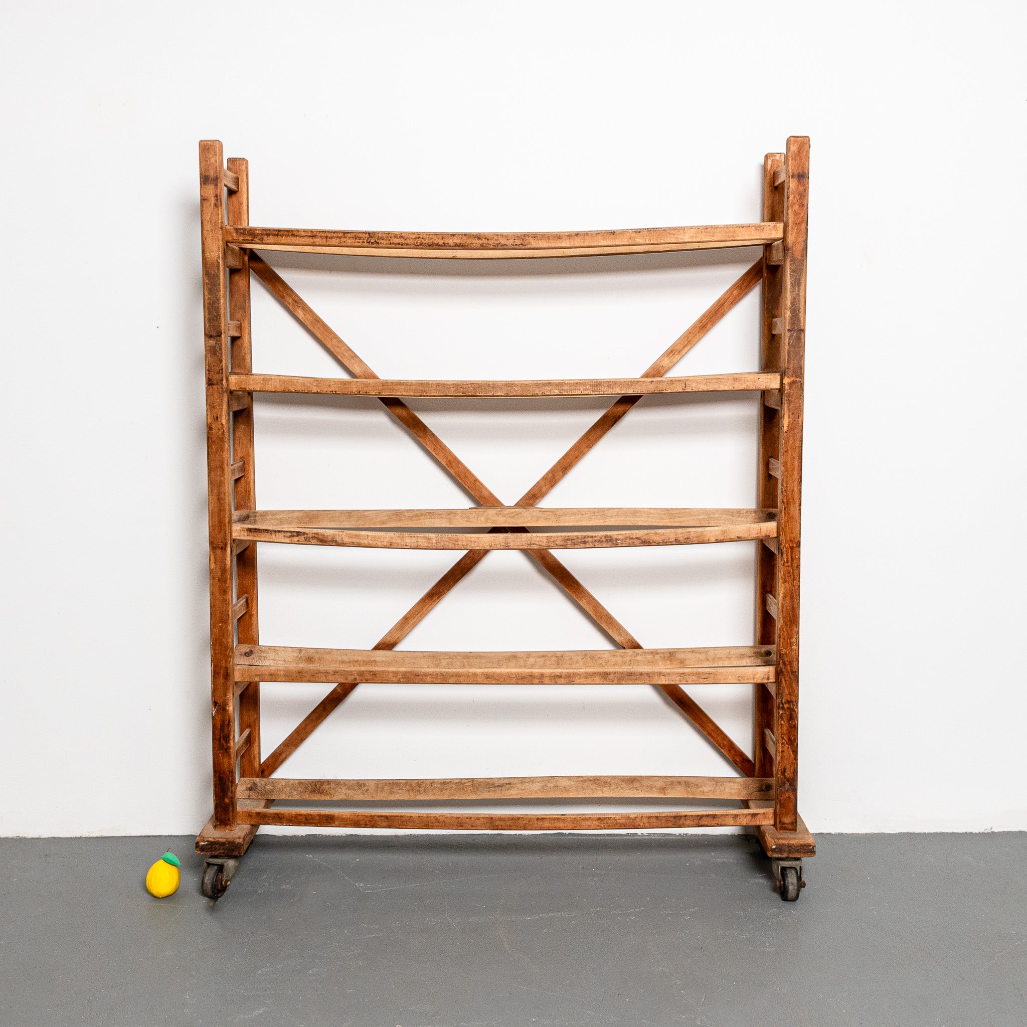 19th Century American Industrial Shelf (on Casters)