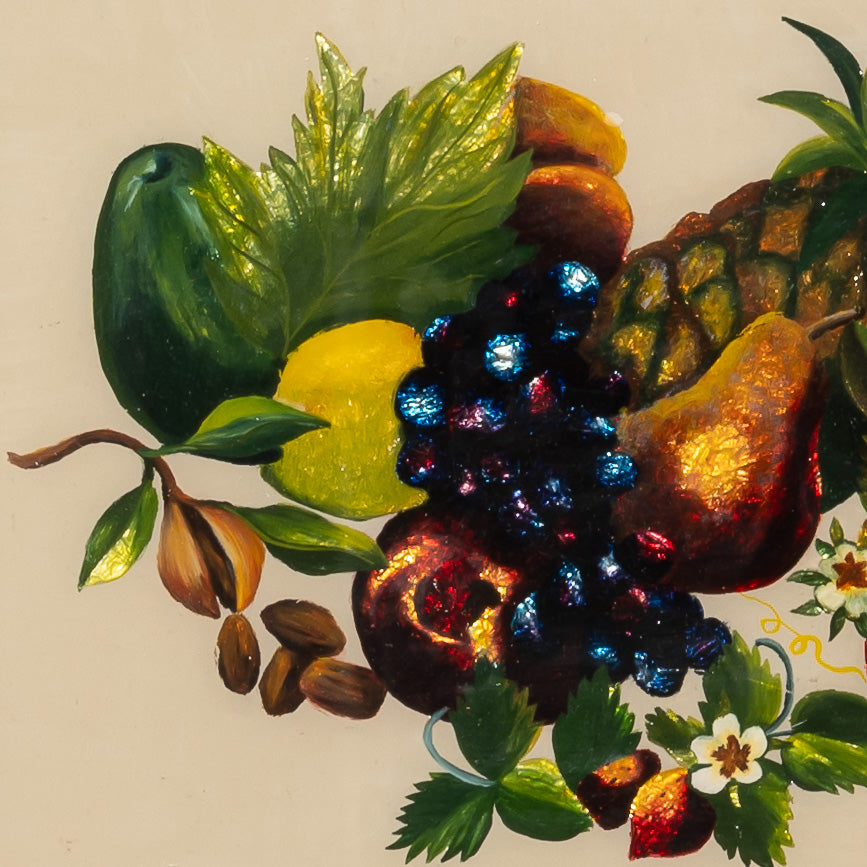 19th century American folk art tinsel painting