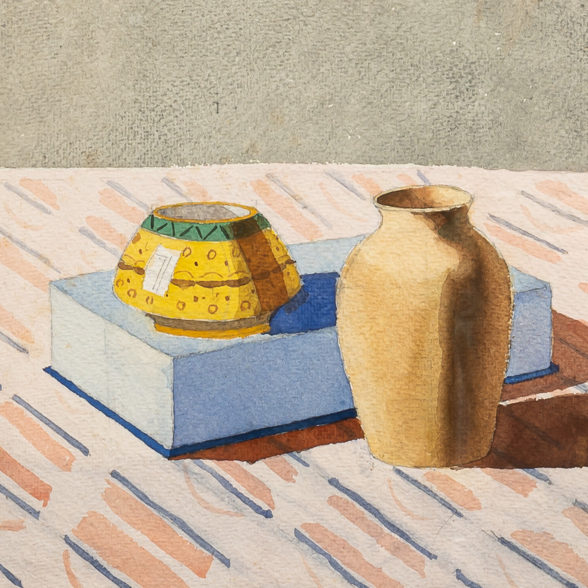 Italian Art Deco Watercolor Still Life Painting