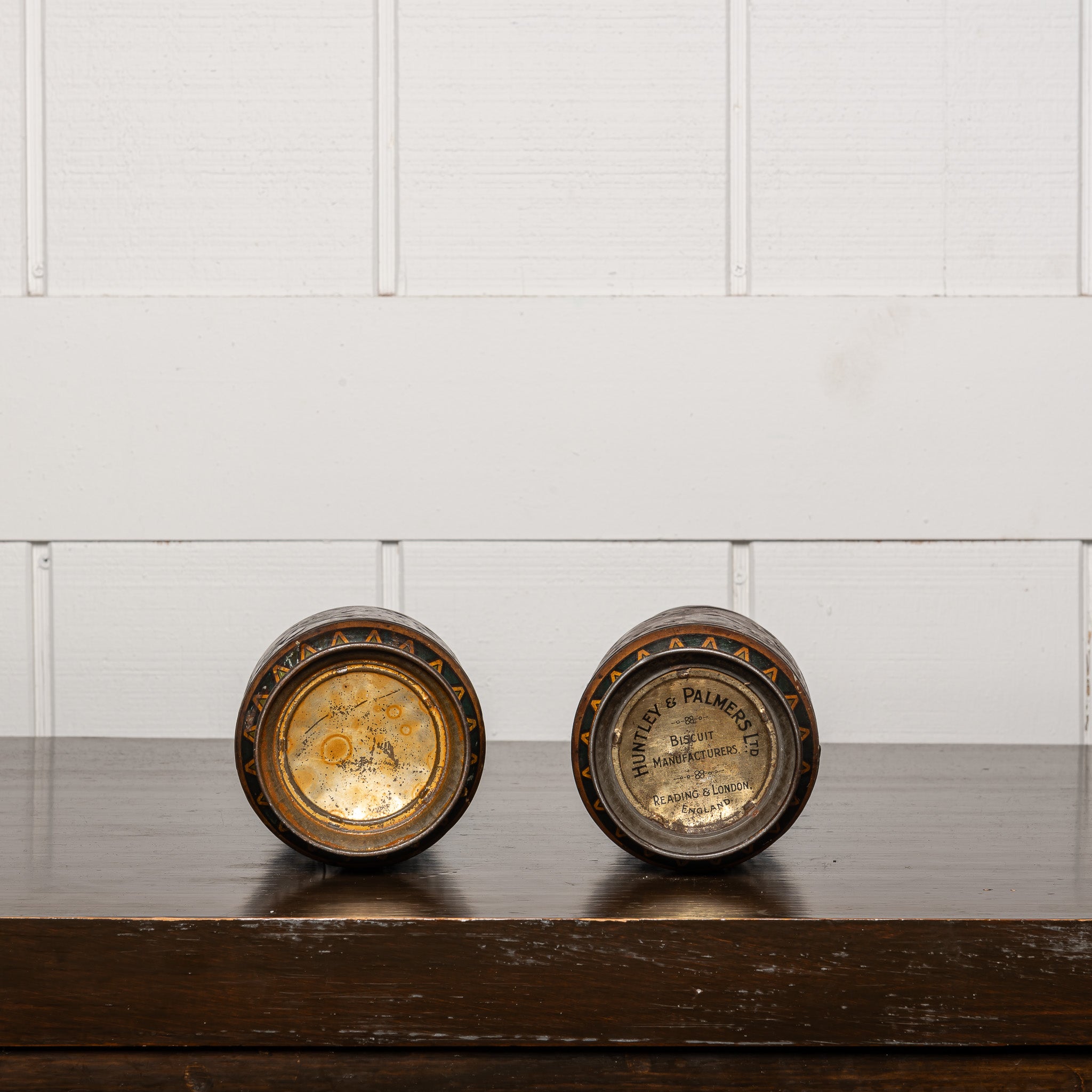 PAIR OF 19TH CENTURY
lithographed Egyptian revival English biscuit tins