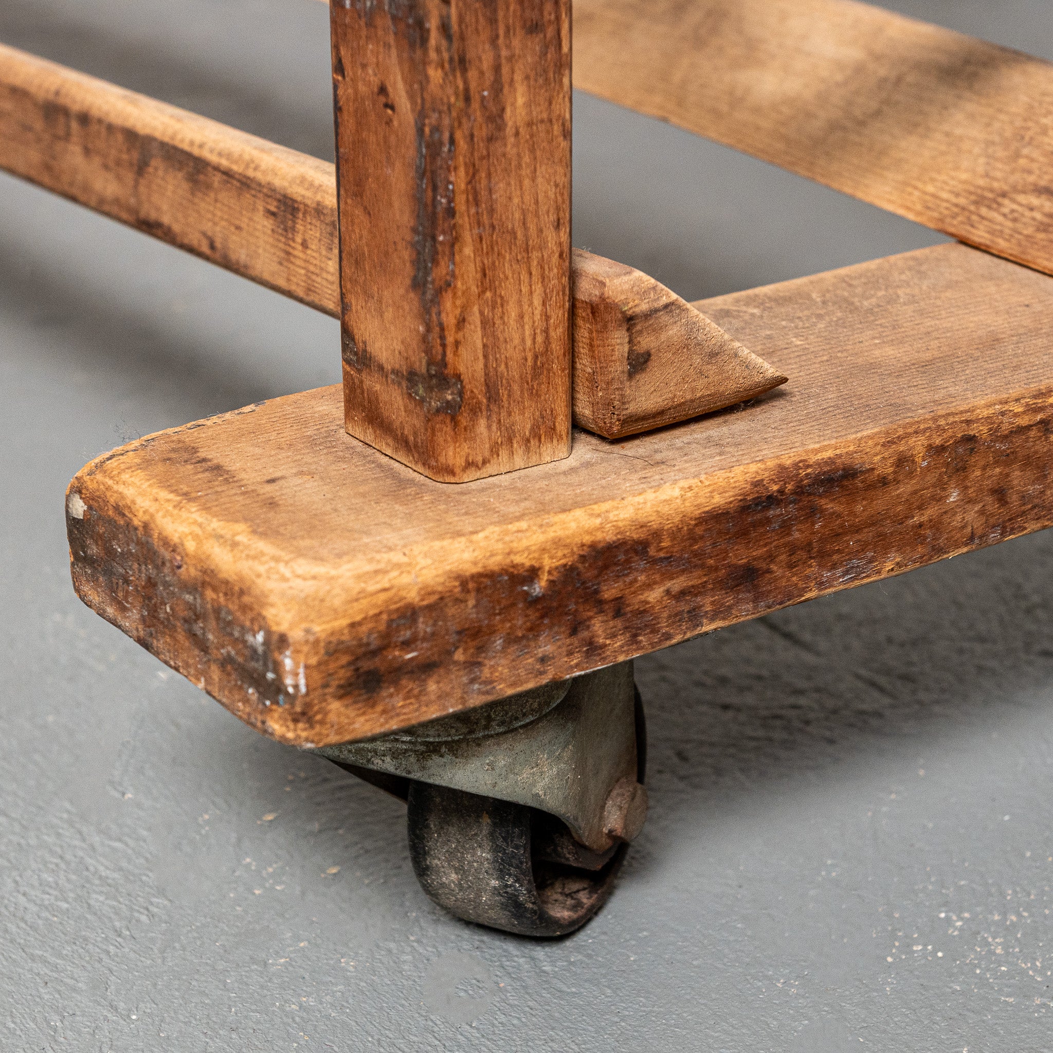 19th century American industral shelf on casters