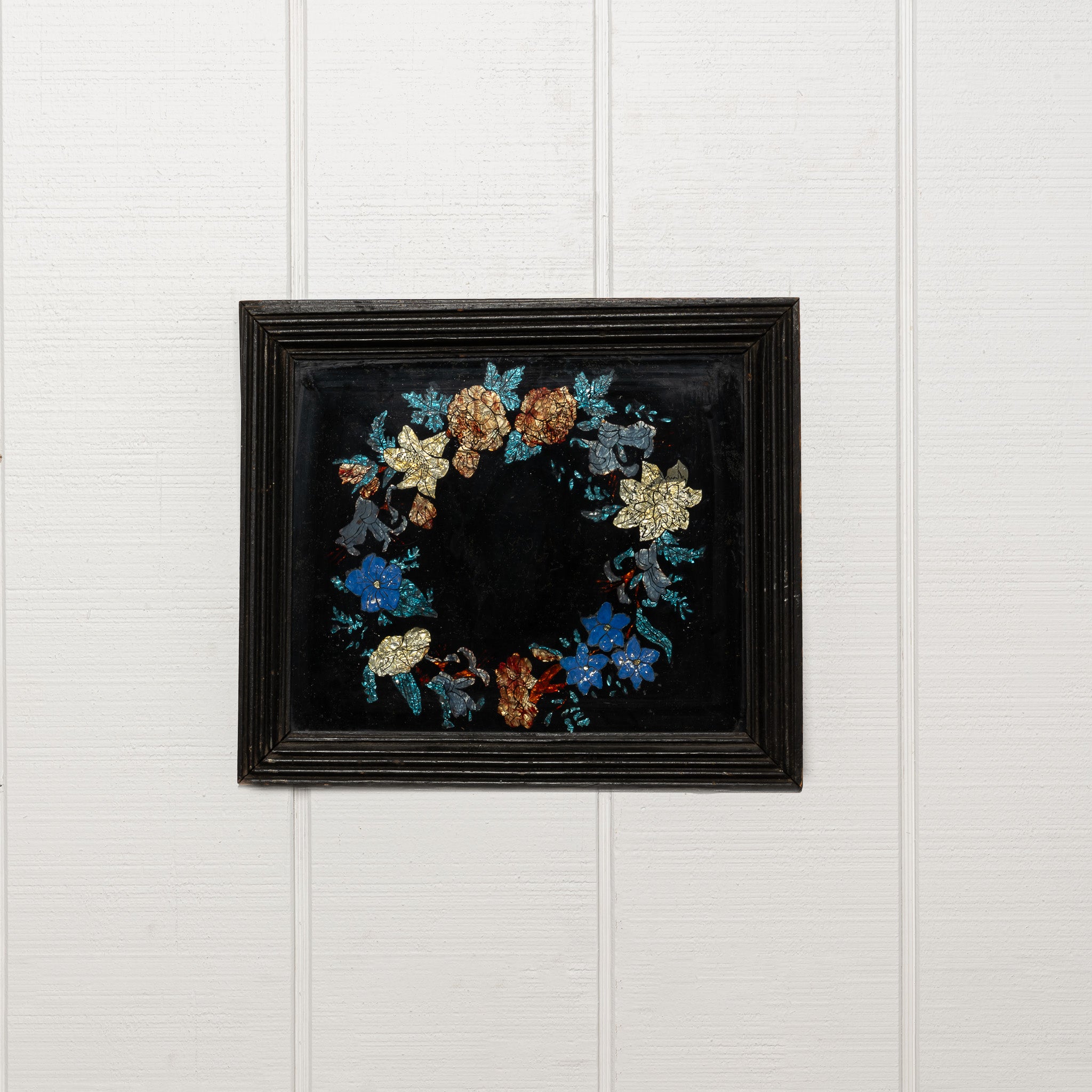 19th century American folk art tinsel painting