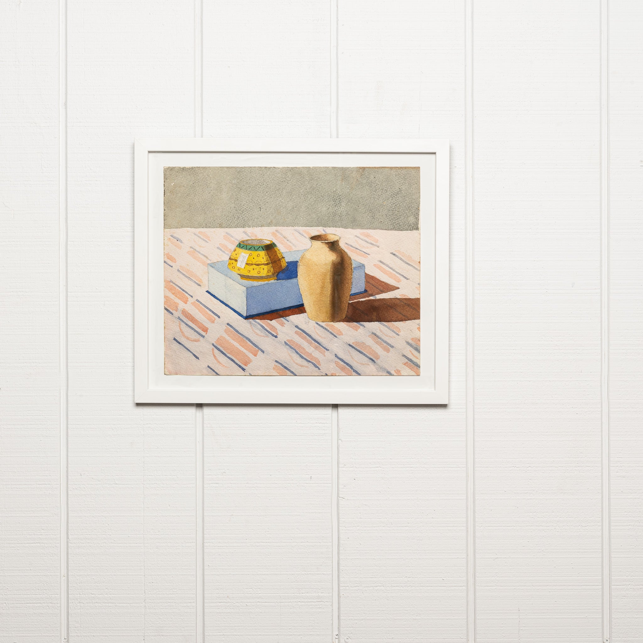 Itlain Art Deco watercolor still life painting