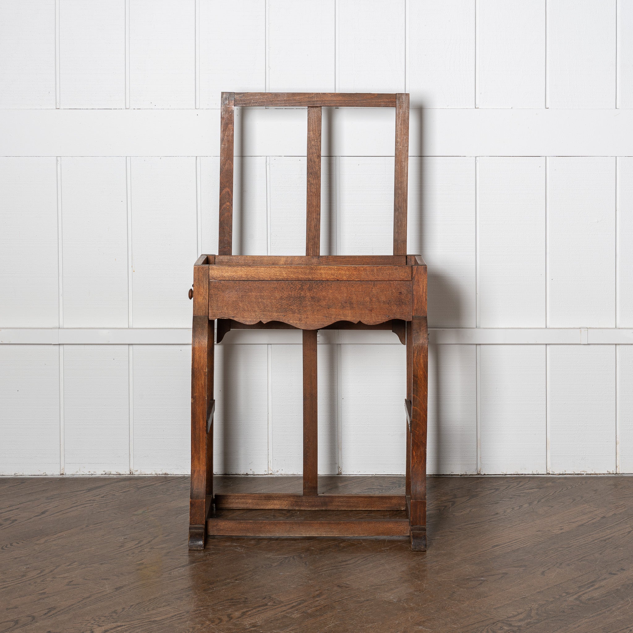 19th century French wood painters easel and artist contents