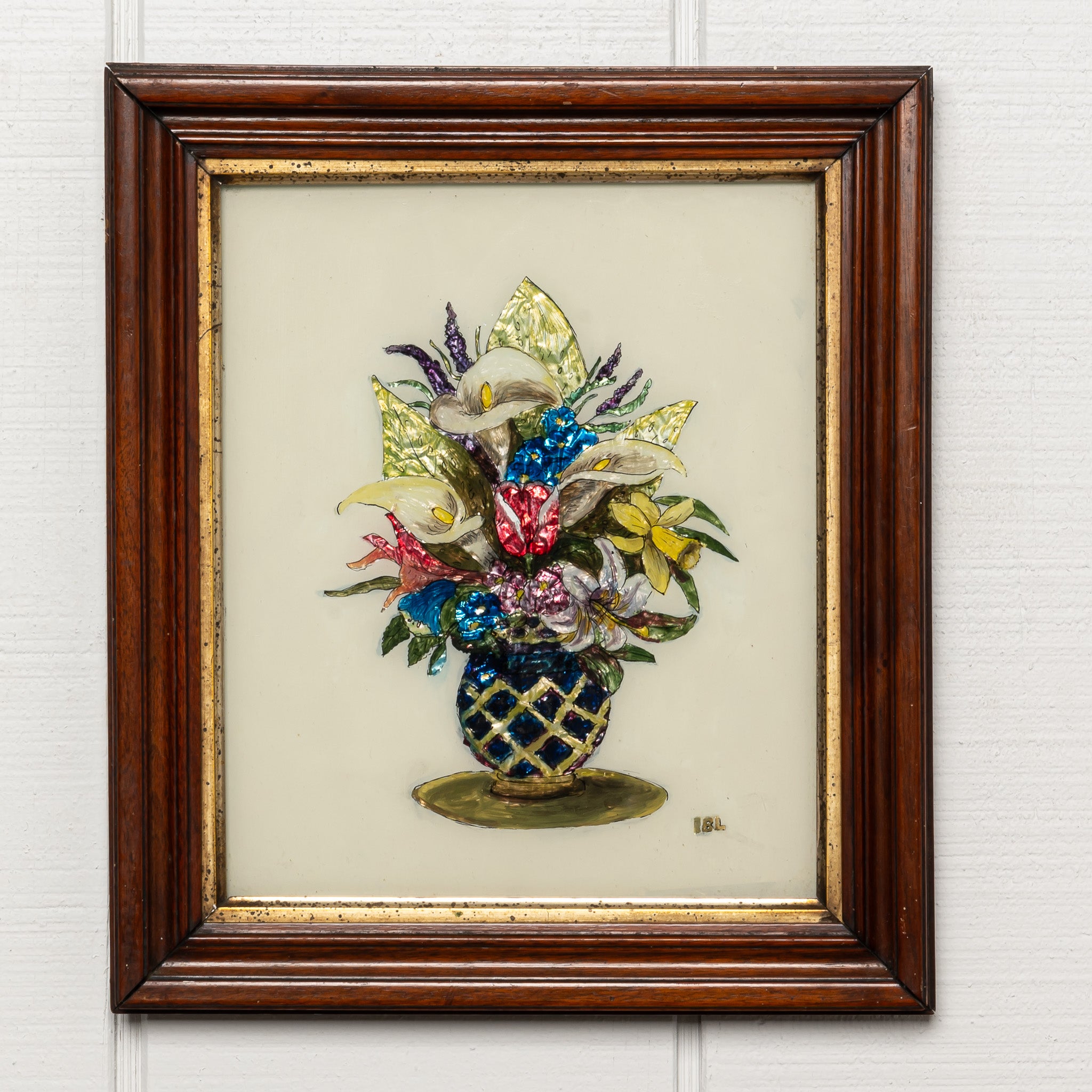 19th century American folk art tinsel painting