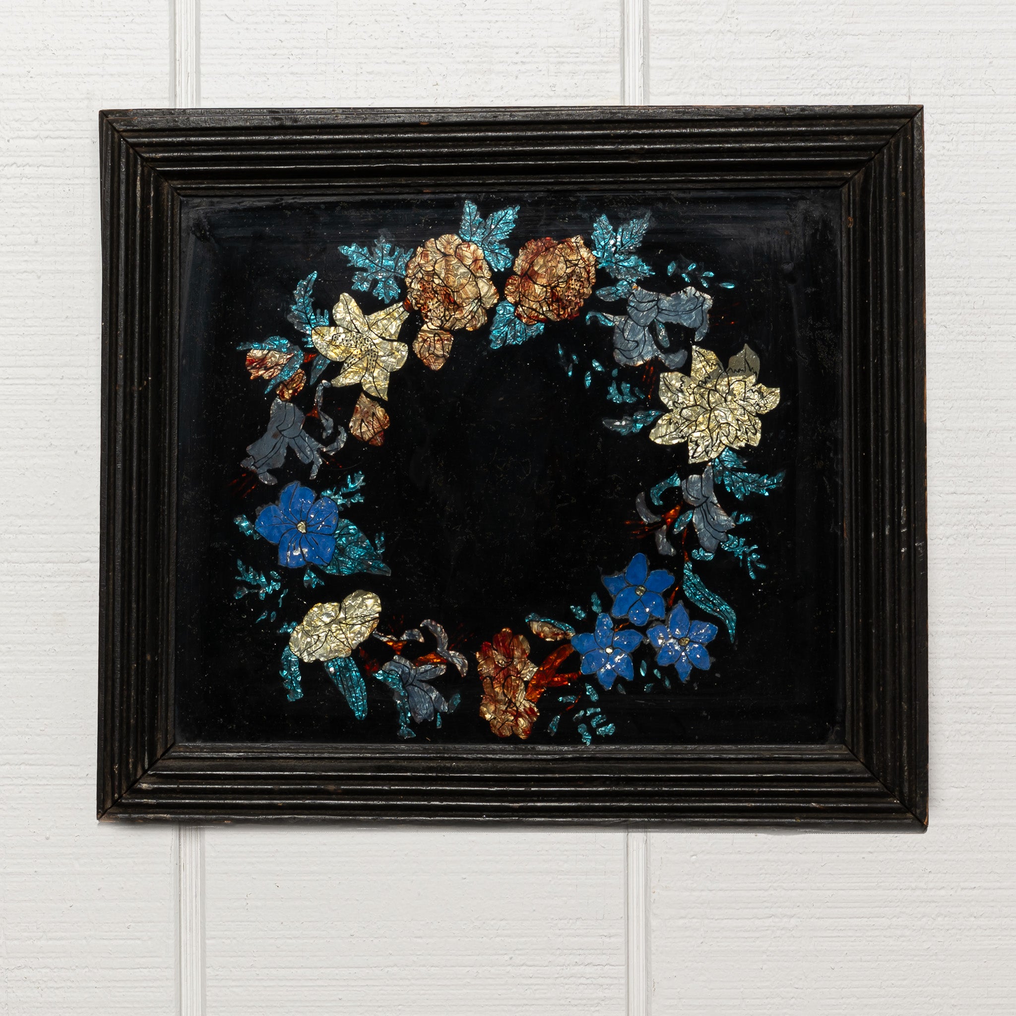 19th century American folk art tinsel painting