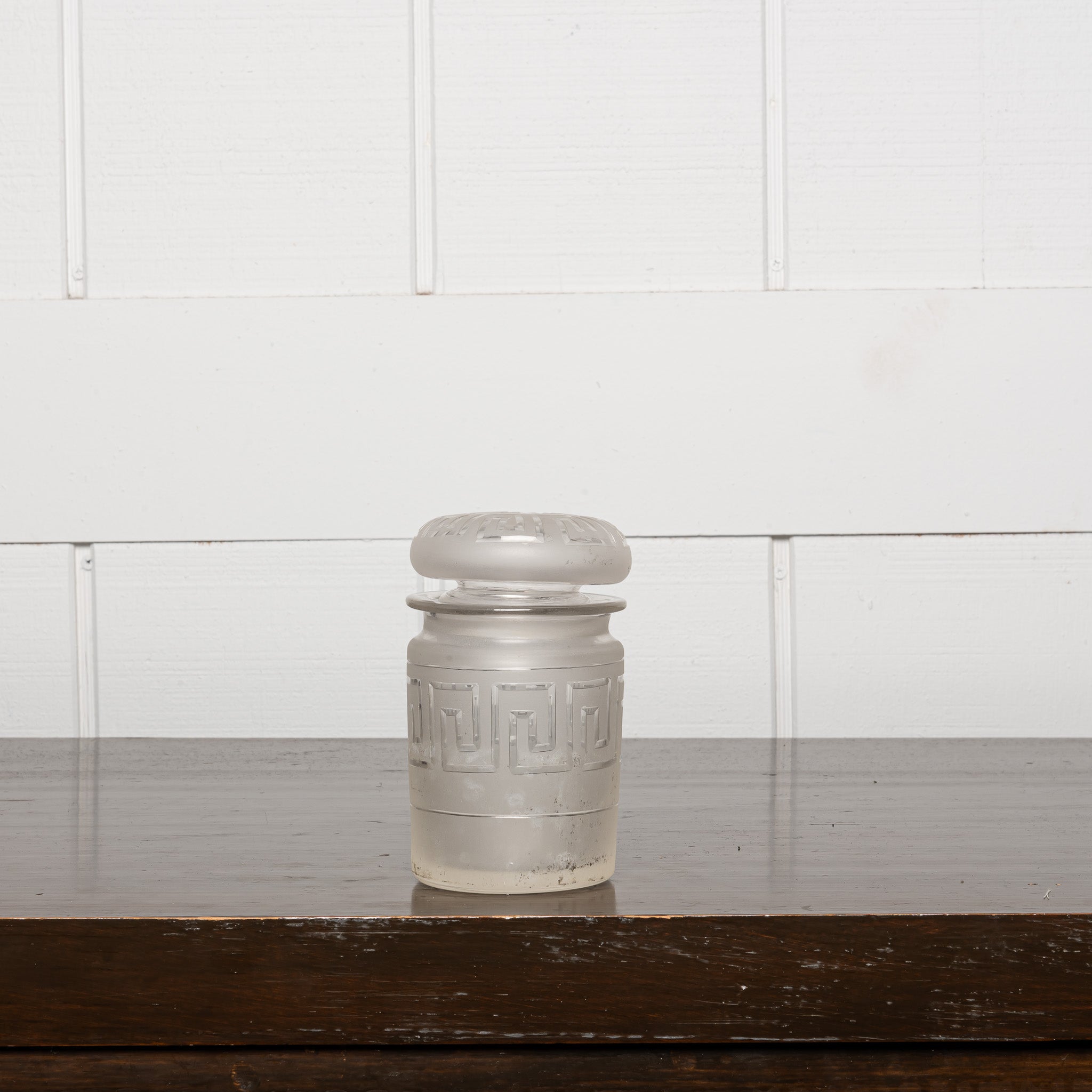 19th century French etched glasse dresser jar