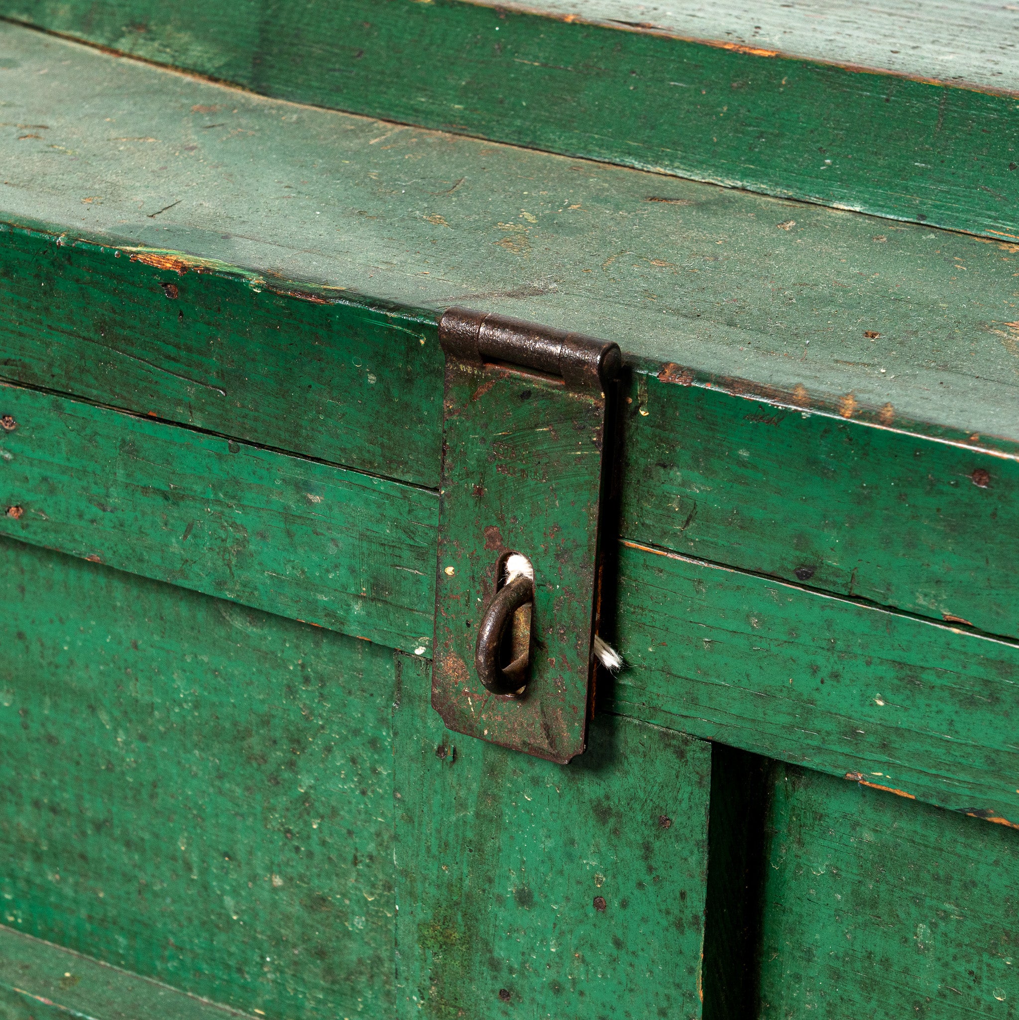 19th century American green painted chest / coffee table